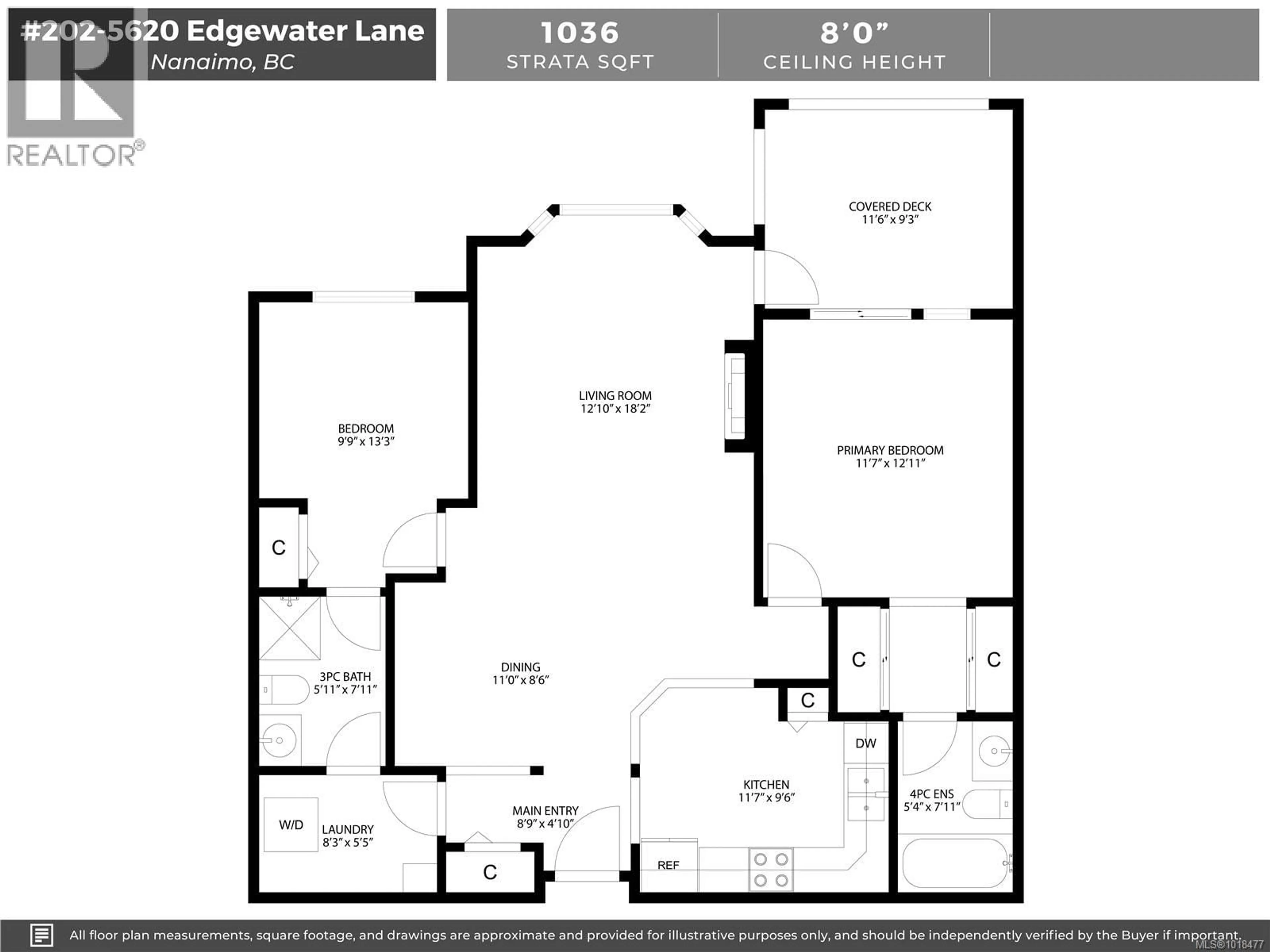 Floor plan for 202 - 5620 EDGEWATER LANE, Nanaimo British Columbia V9T6K1