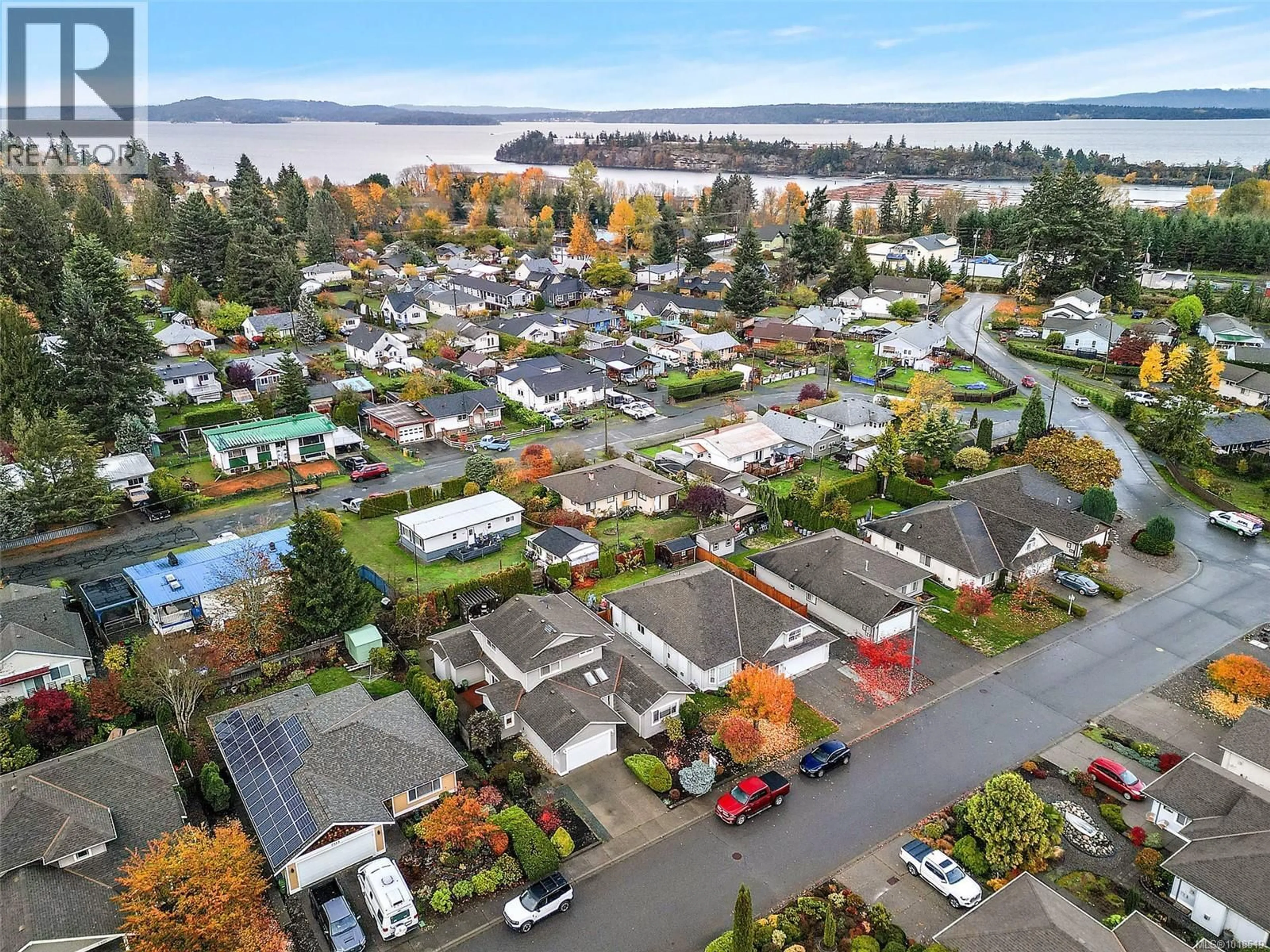 A pic from outside/outdoor area/front of a property/back of a property/a pic from drone, water/lake/river/ocean view for 2883 SEQUOIA WAY, Chemainus British Columbia V0R1K3