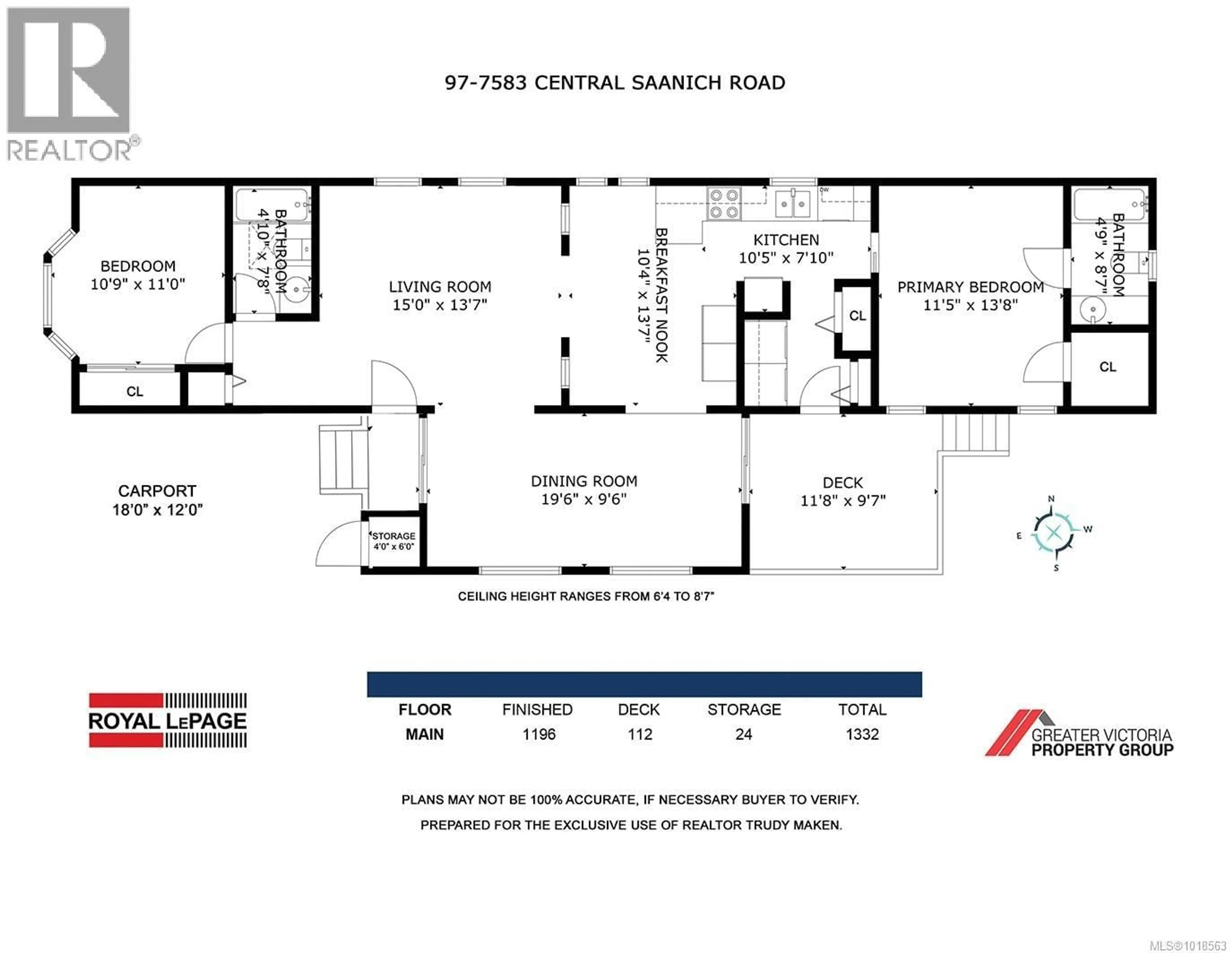 Floor plan for 97 - 7583 CENTRAL SAANICH ROAD, Central Saanich British Columbia V8M2B6