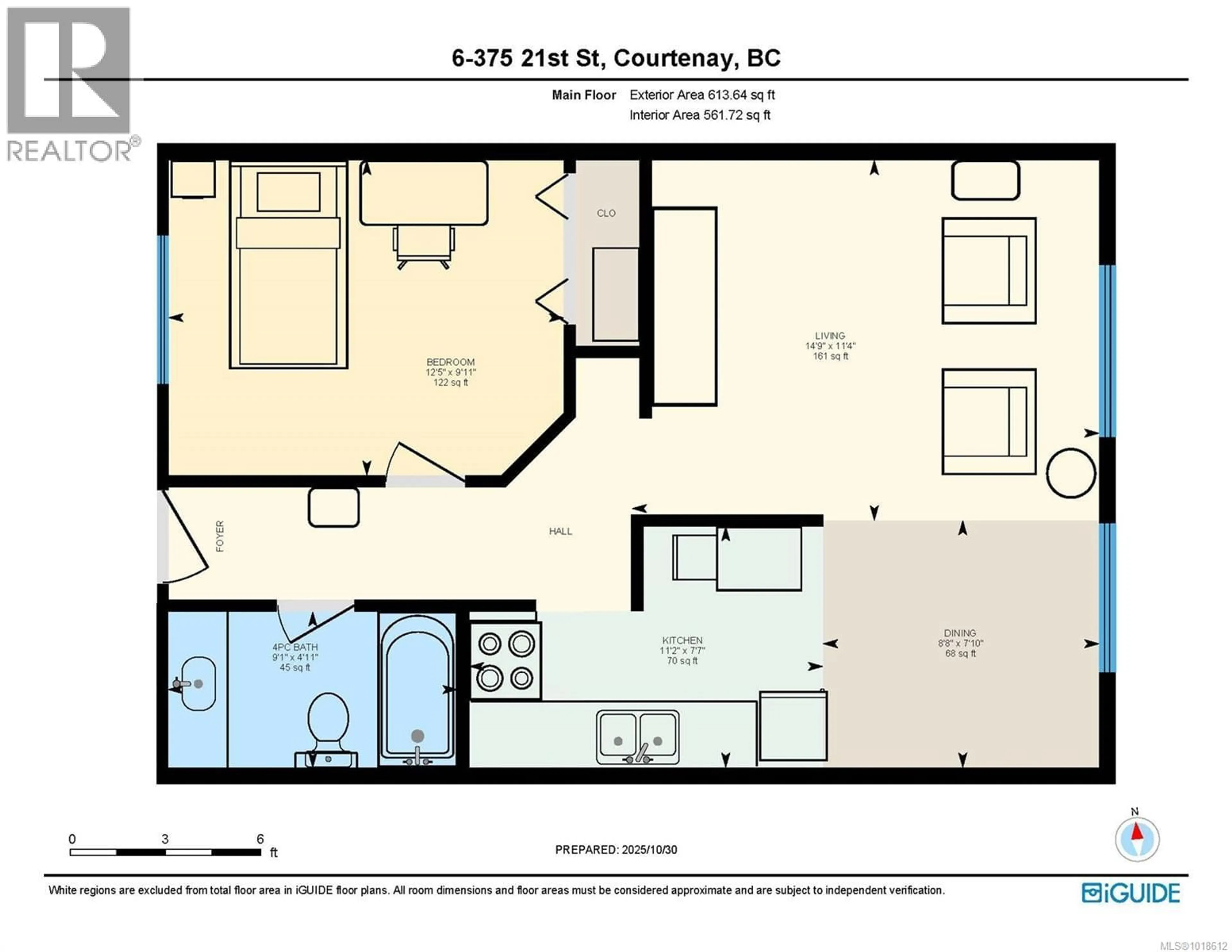 Floor plan for 6 - 375 21ST STREET, Courtenay British Columbia V9N2B6
