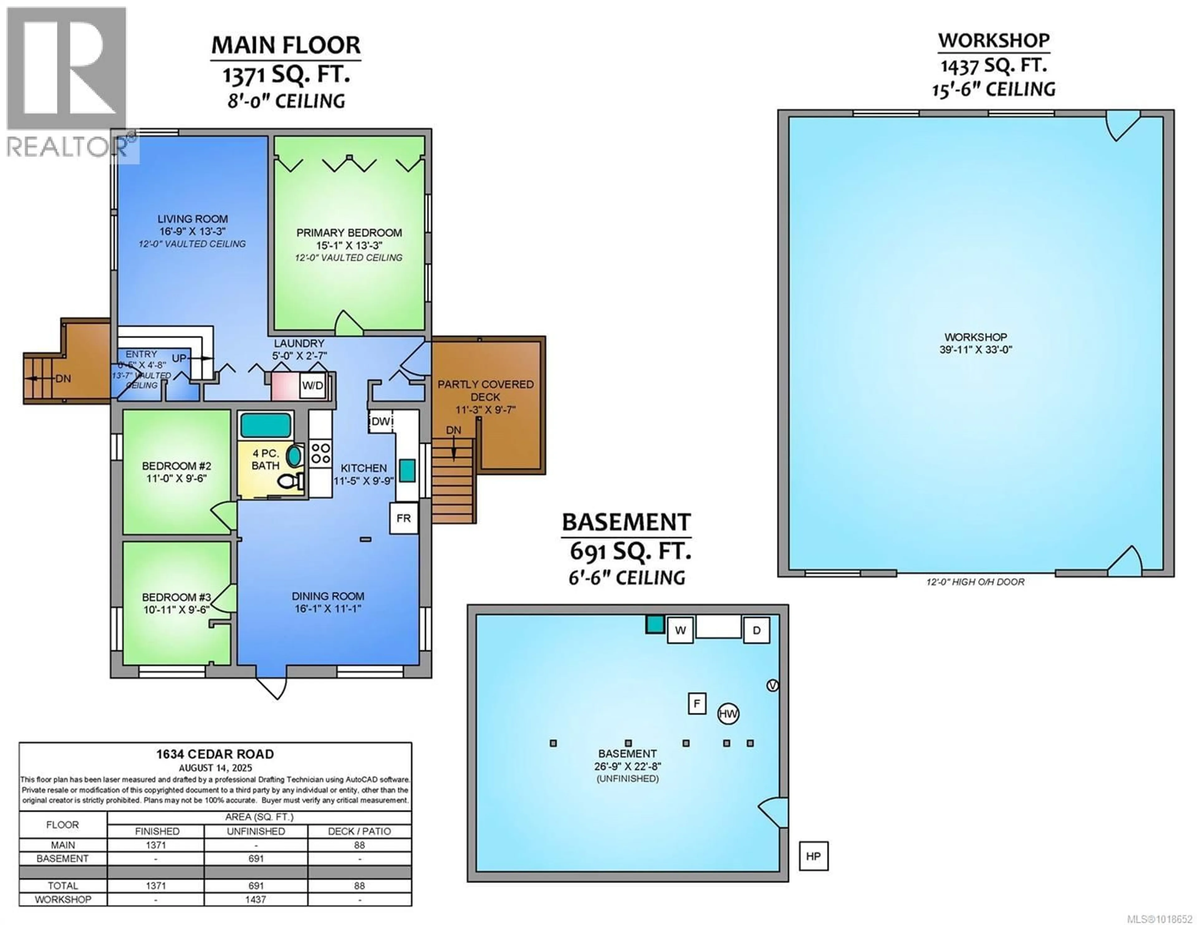 Floor plan for 1634 CEDAR ROAD, Nanaimo British Columbia V9X1L4