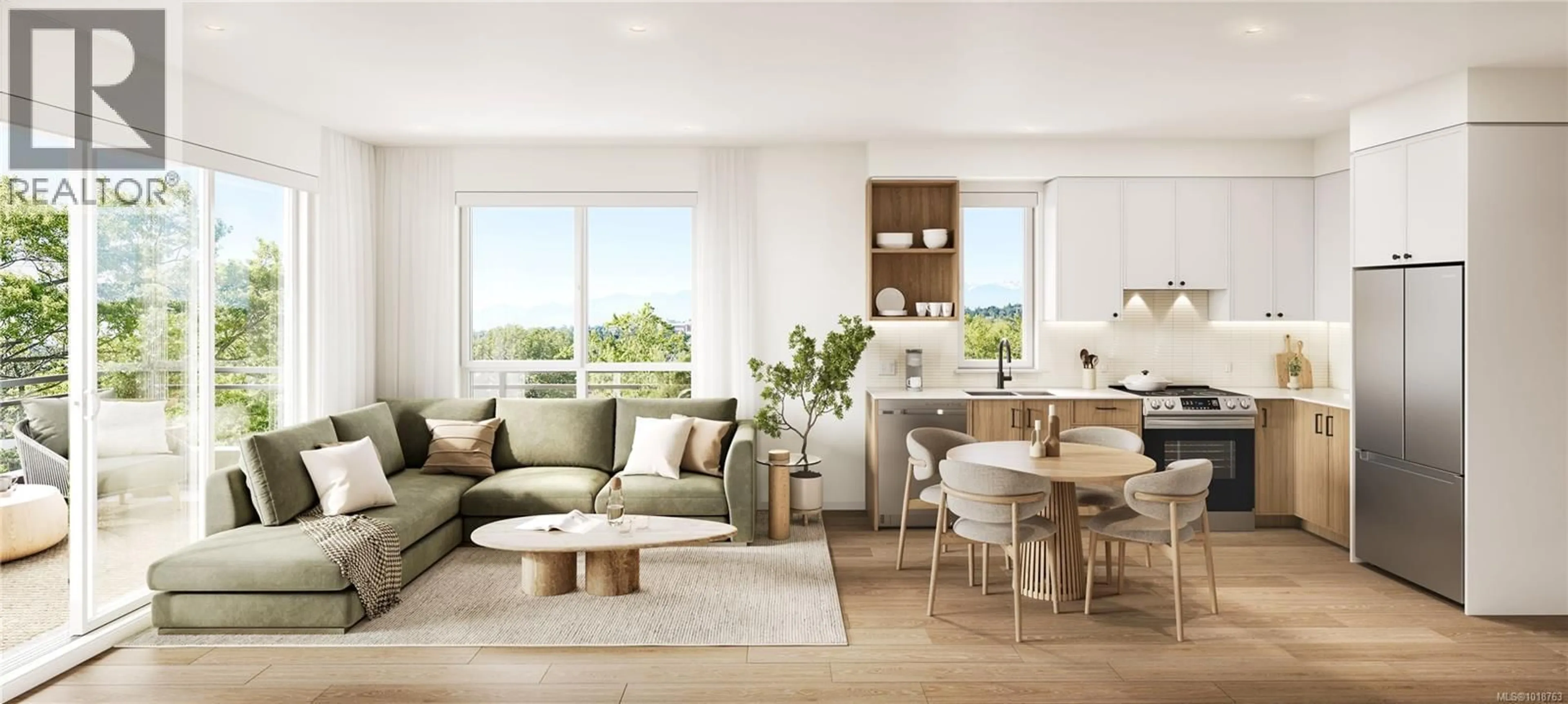 Living room with furniture, wood/laminate floor for 215 - 3226 SHELBOURNE STREET, Saanich British Columbia V8P5G8