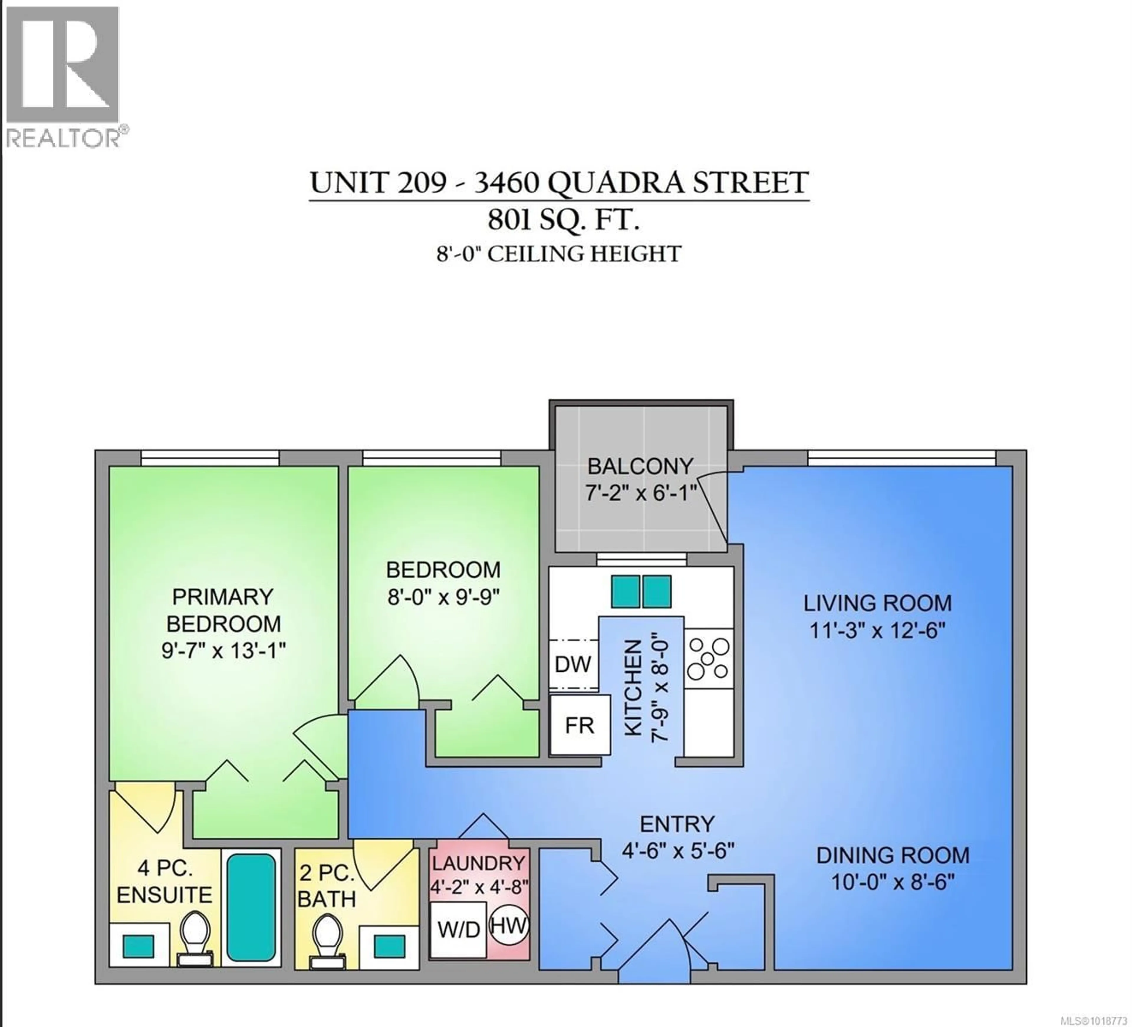 Floor plan for 209 - 3460 QUADRA STREET, Victoria British Columbia V8X1G6