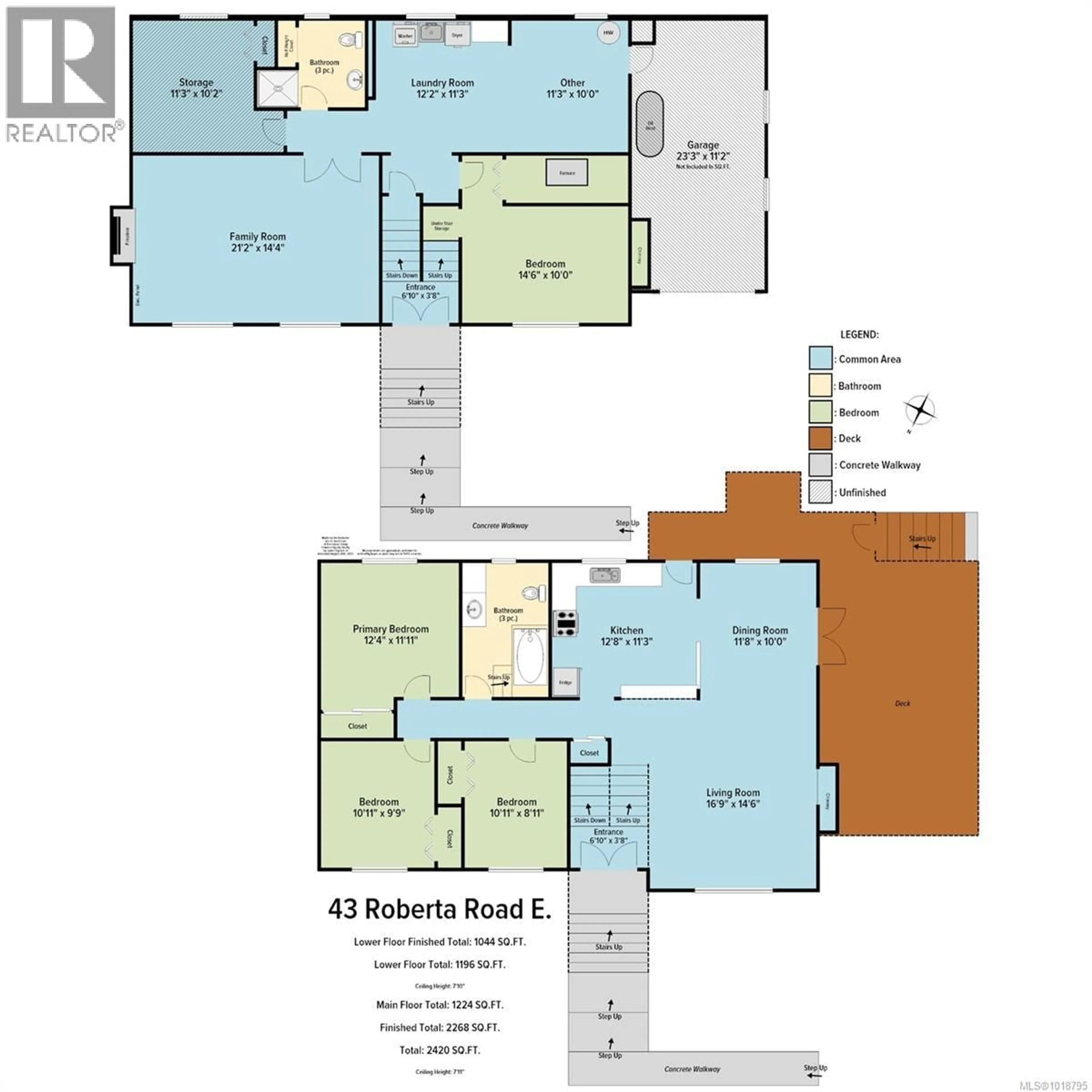 Floor plan for 43 ROBERTA ROAD EAST, Nanaimo British Columbia V9X1A9