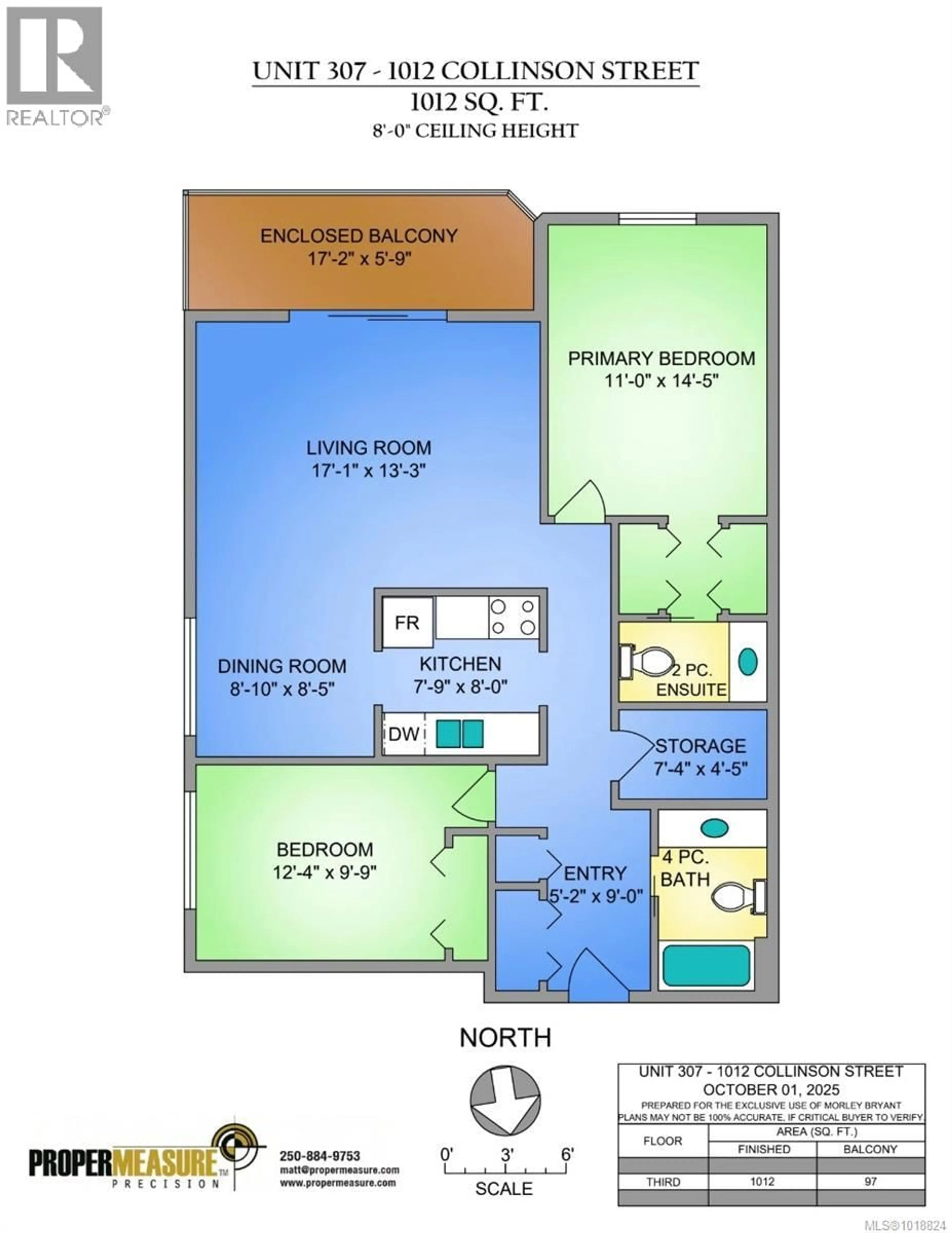 Floor plan for 307 - 1012 COLLINSON STREET, Victoria British Columbia V8V3C1