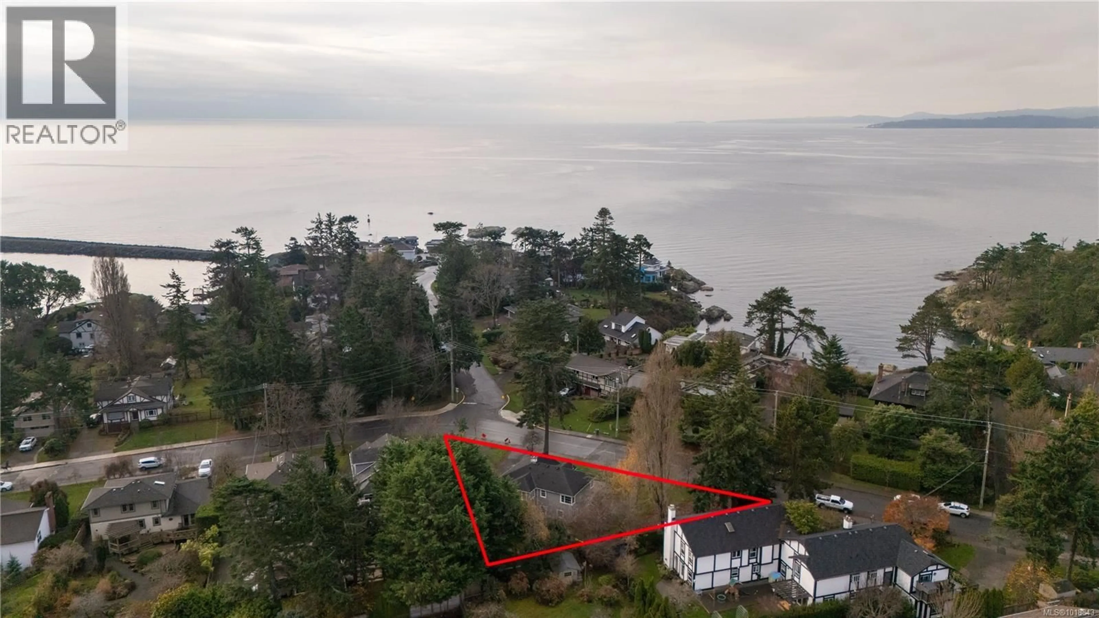 A pic from outside/outdoor area/front of a property/back of a property/a pic from drone, water/lake/river/ocean view for 1170 MUNRO STREET, Esquimalt British Columbia V9A5P4