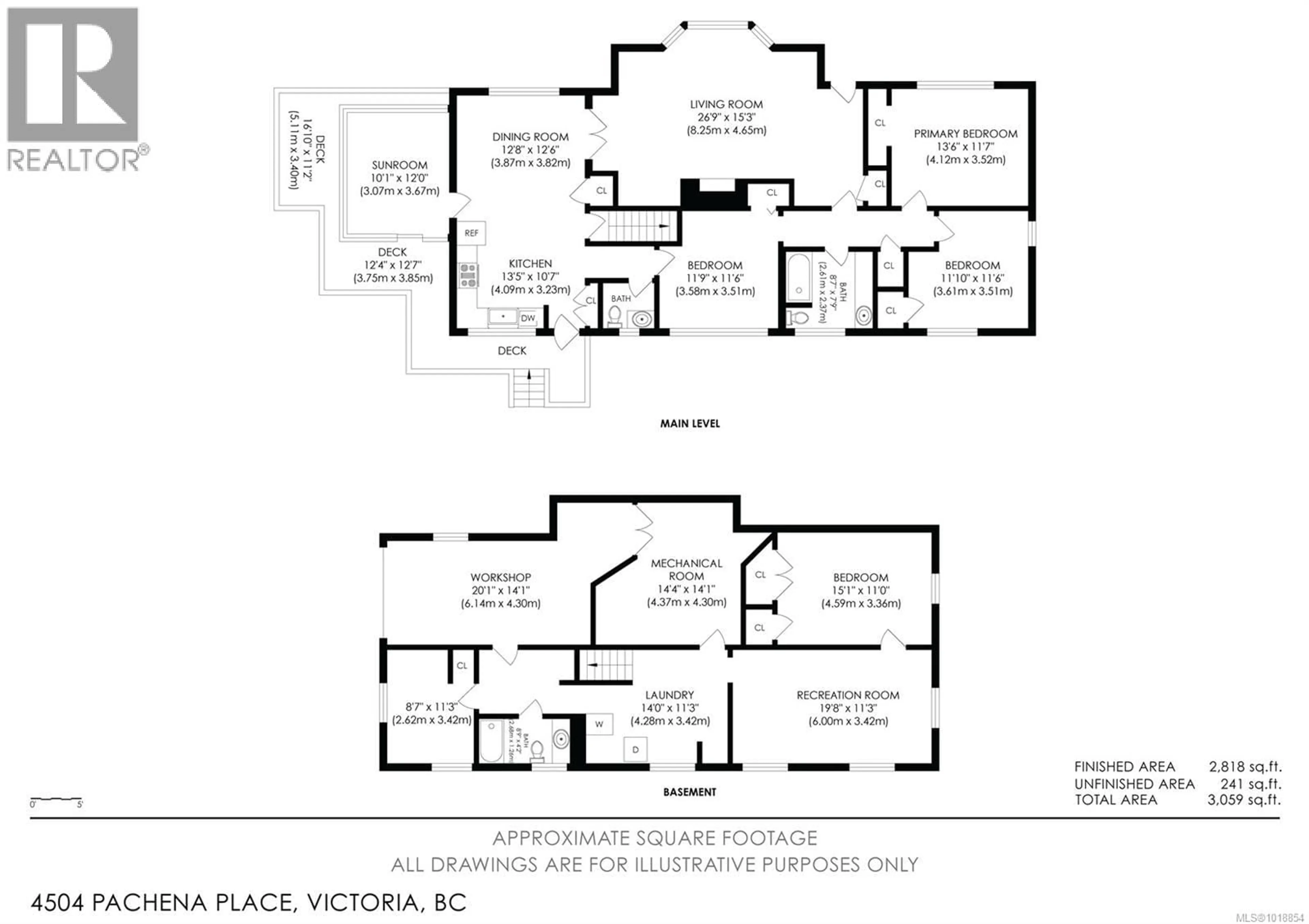 Floor plan for 4504 PACHENA PLACE, Saanich British Columbia V8X2N9