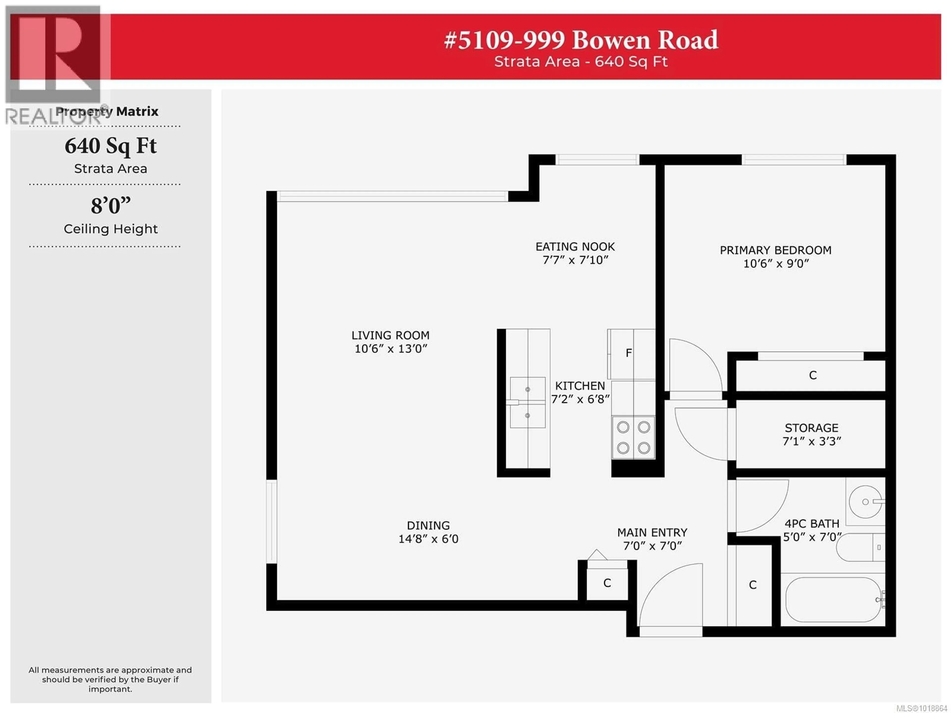Floor plan for 5109 - 999 BOWEN ROAD, Nanaimo British Columbia V9R2A4