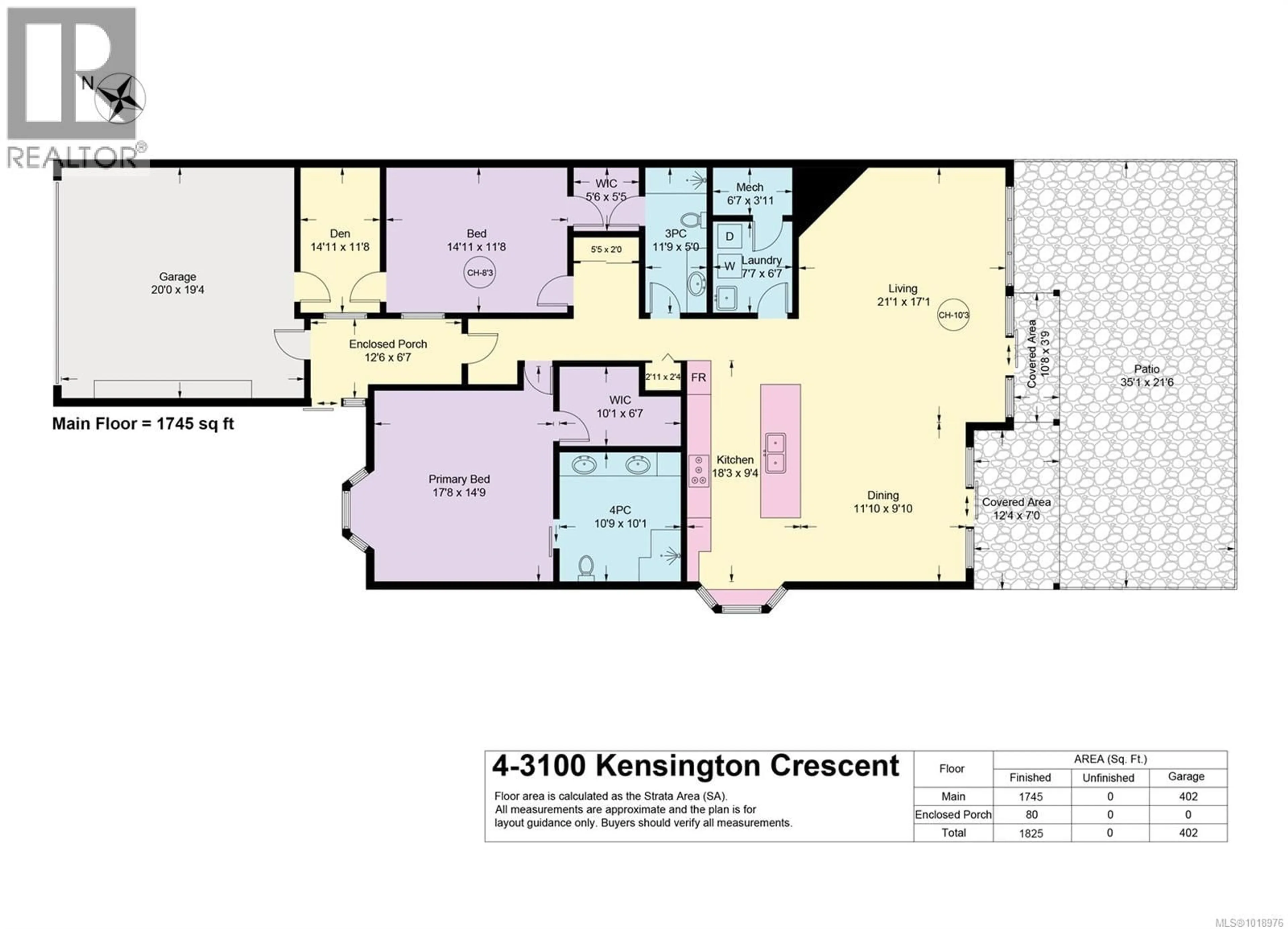 Floor plan for 4 - 3100 KENSINGTON CRESCENT, Courtenay British Columbia V9N8Z9