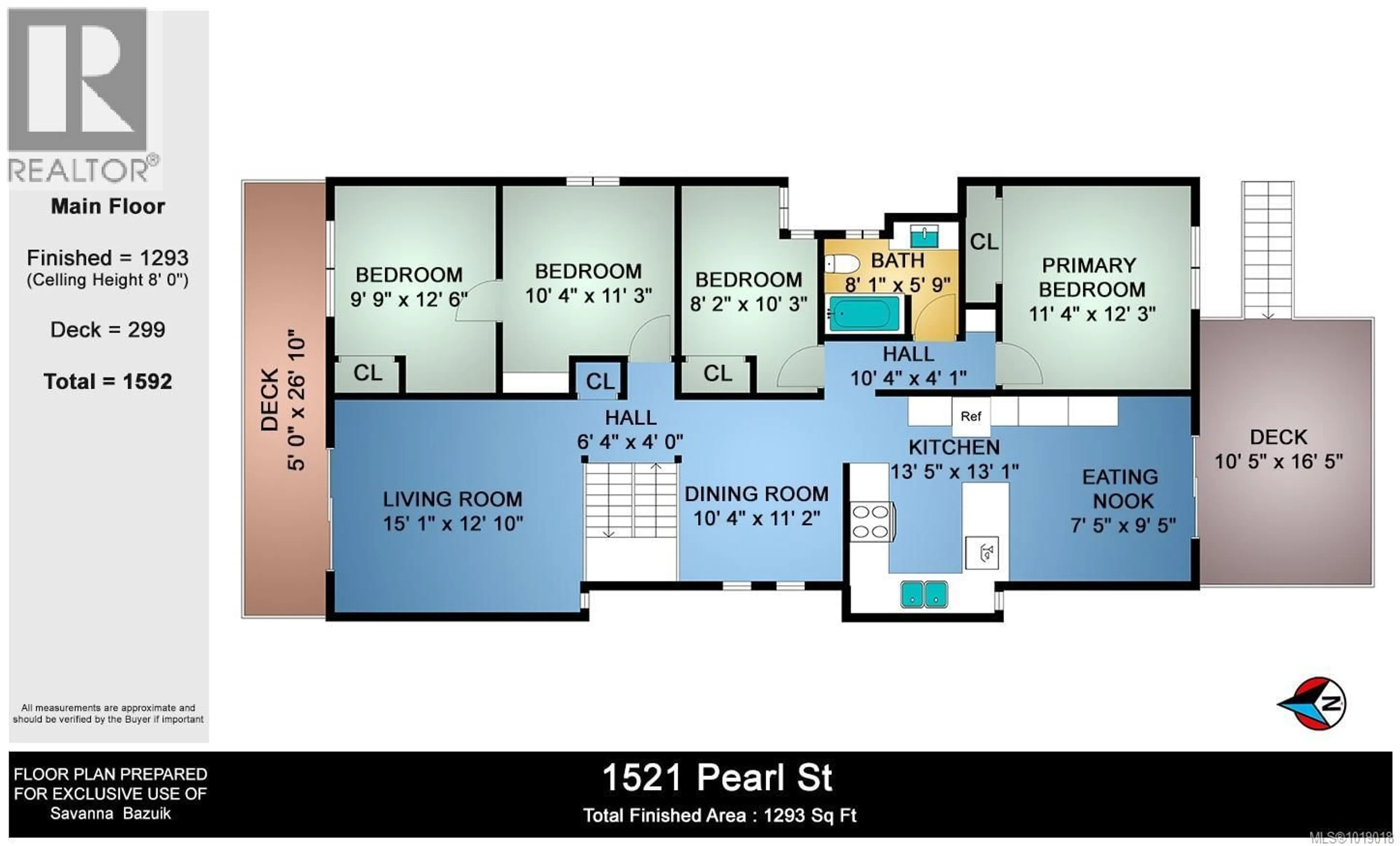 Floor plan for 1521 PEARL STREET, Victoria British Columbia V8R2Y8