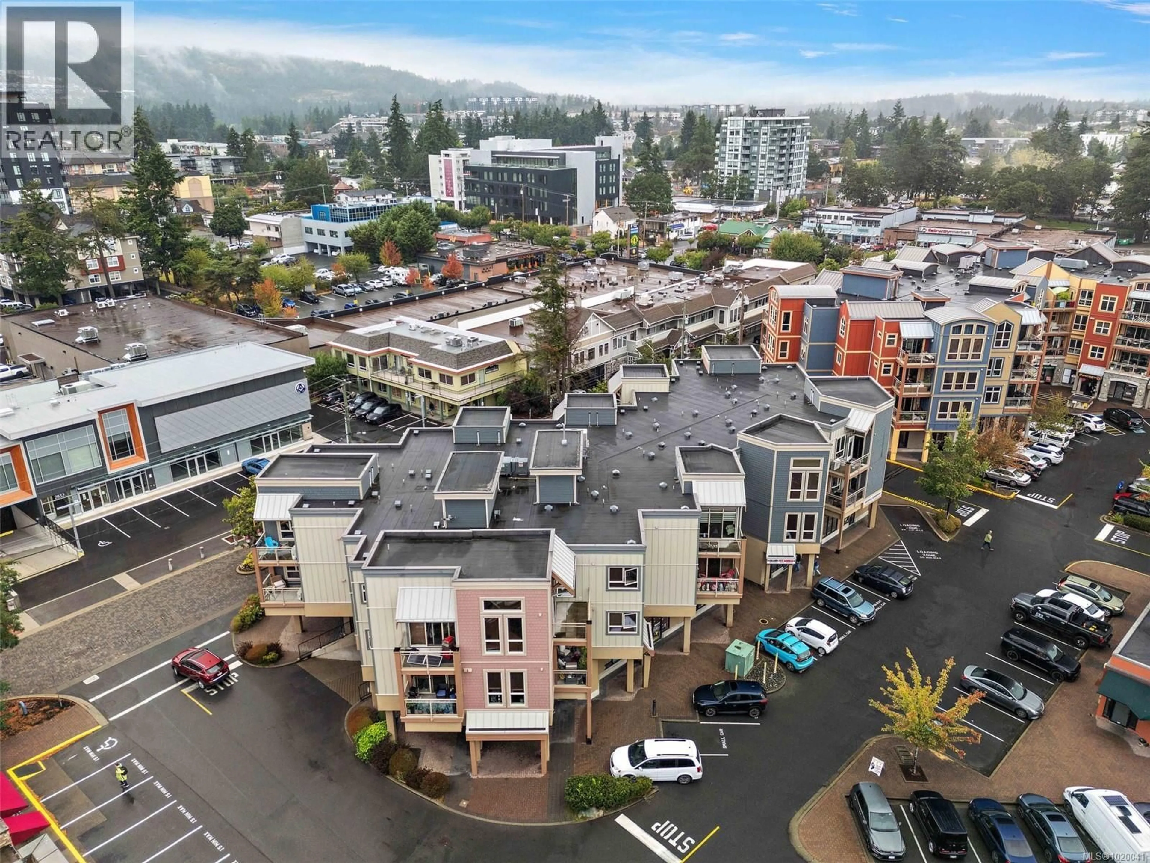 A pic from outside/outdoor area/front of a property/back of a property/a pic from drone, city buildings view from balcony for 203 - 751 GOLDSTREAM AVENUE, Langford British Columbia V9B2X4