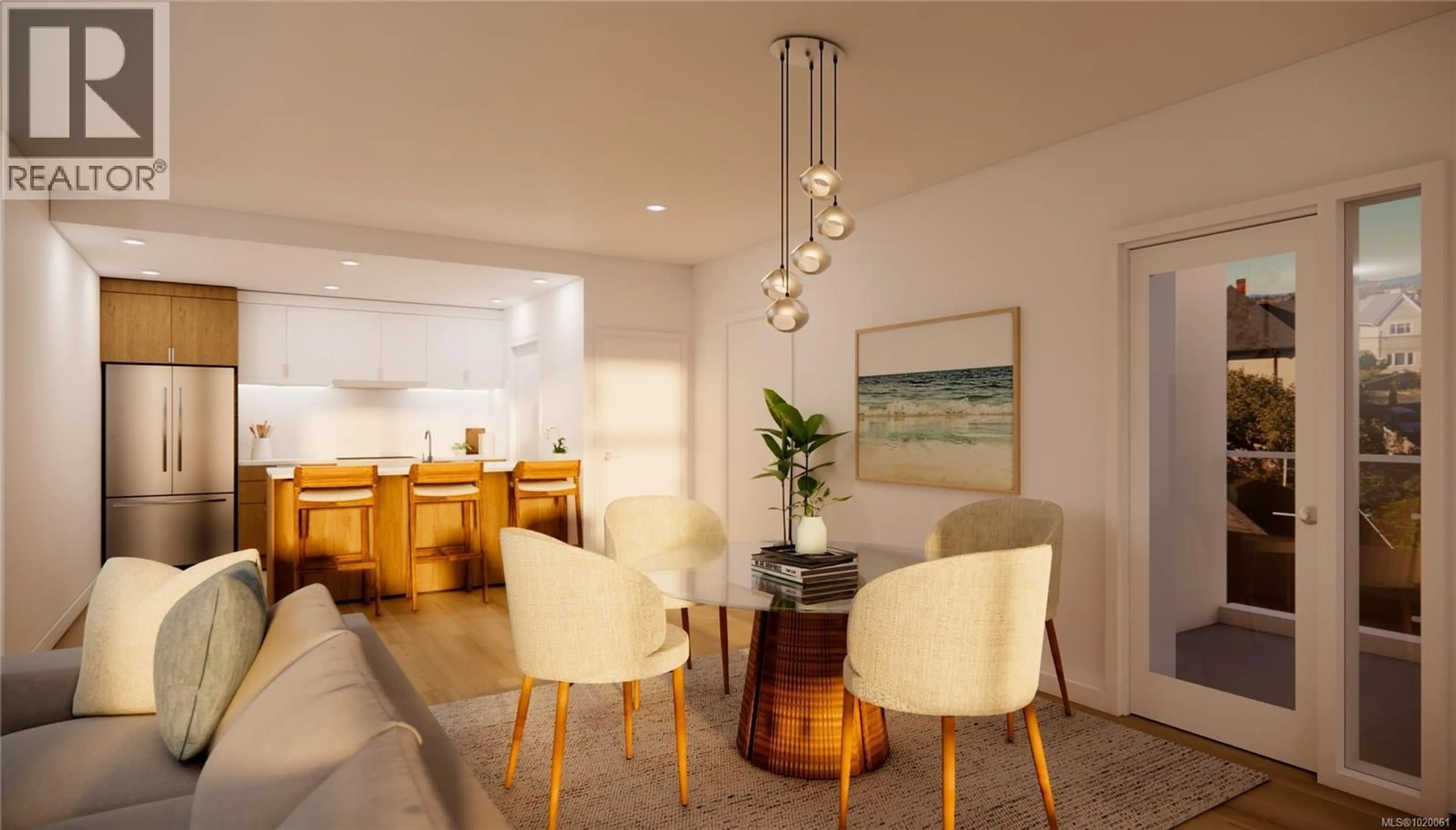 Dining room, wood/laminate floor for 103 - 511 RITHET STREET, Victoria British Columbia V8V1E4