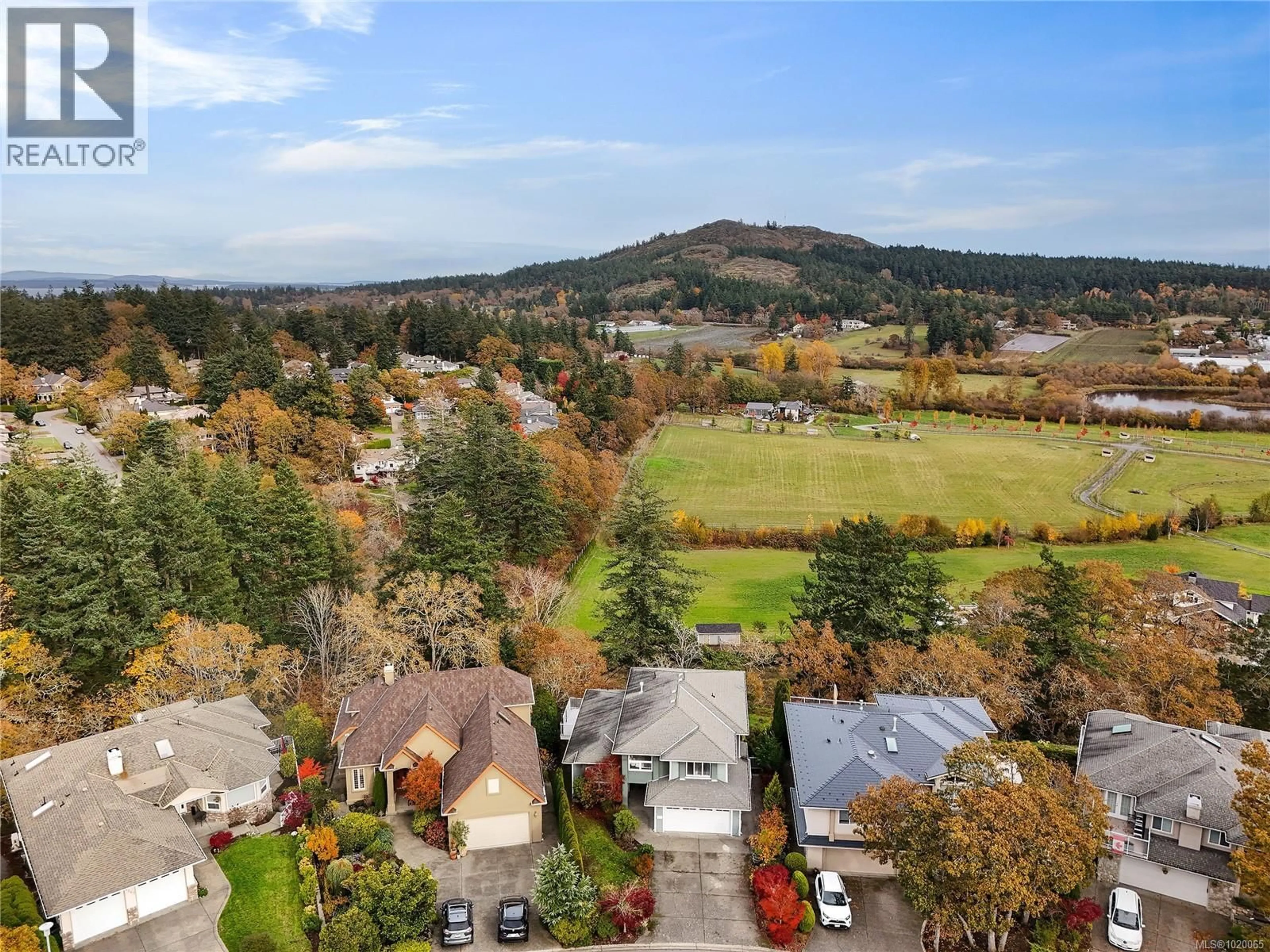 A pic from outside/outdoor area/front of a property/back of a property/a pic from drone, mountain view for 4259 WESTERVELT PLACE, Saanich British Columbia V8X5C1
