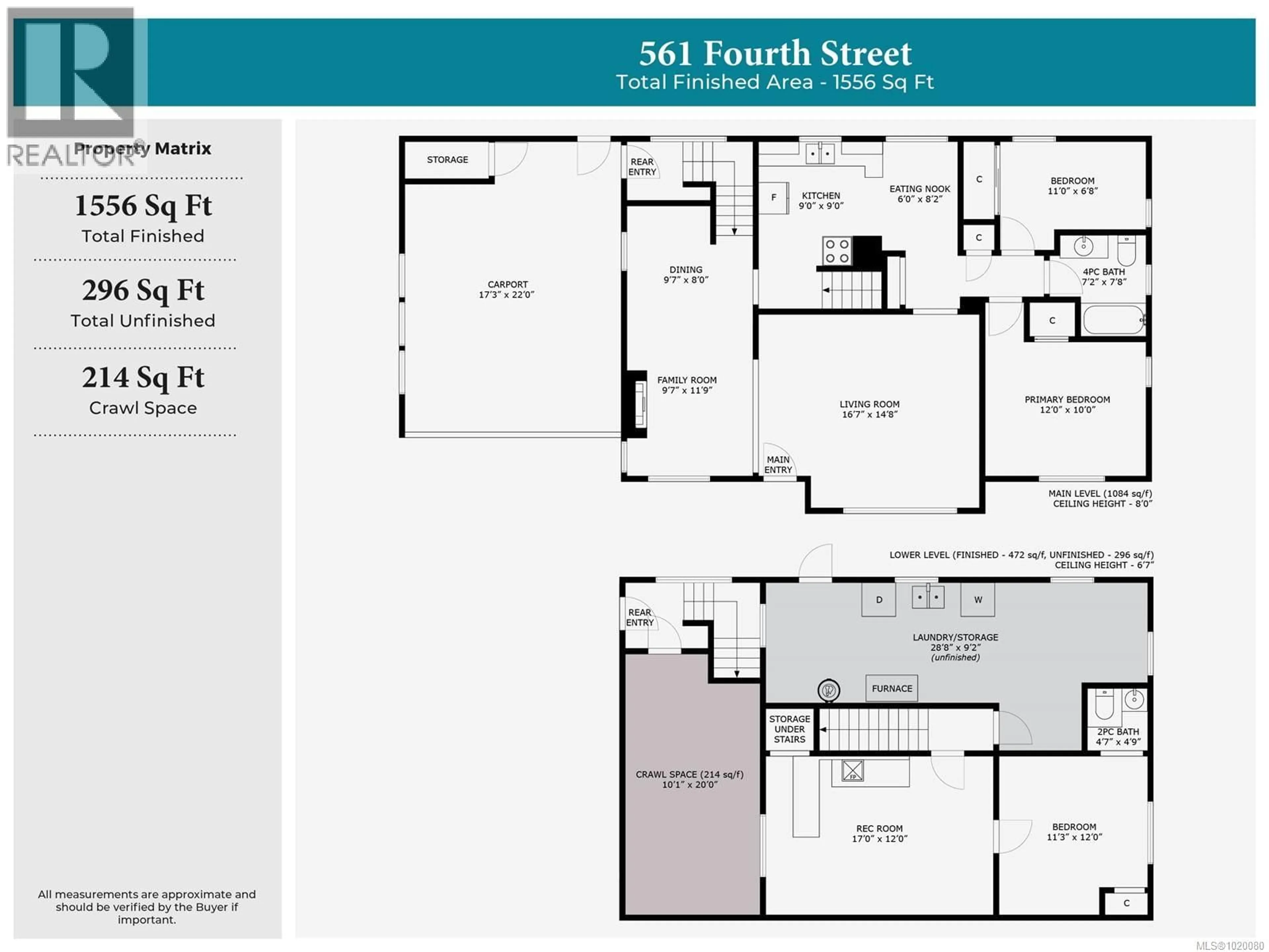 Floor plan for 561 FOURTH STREET, Nanaimo British Columbia V9R1T9
