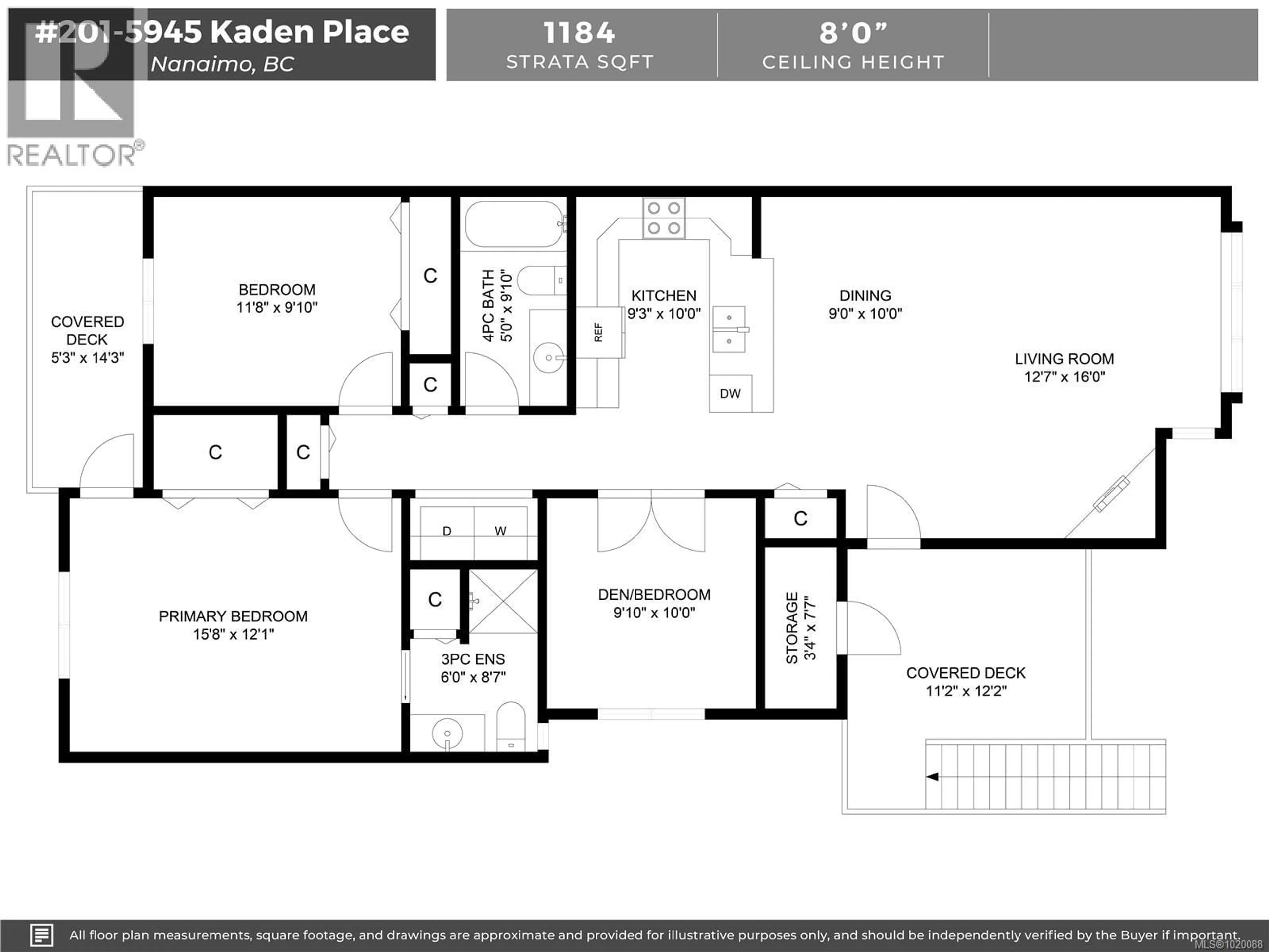 Floor plan for 201 - 5945 KADEN PLACE, Nanaimo British Columbia V9T0B5