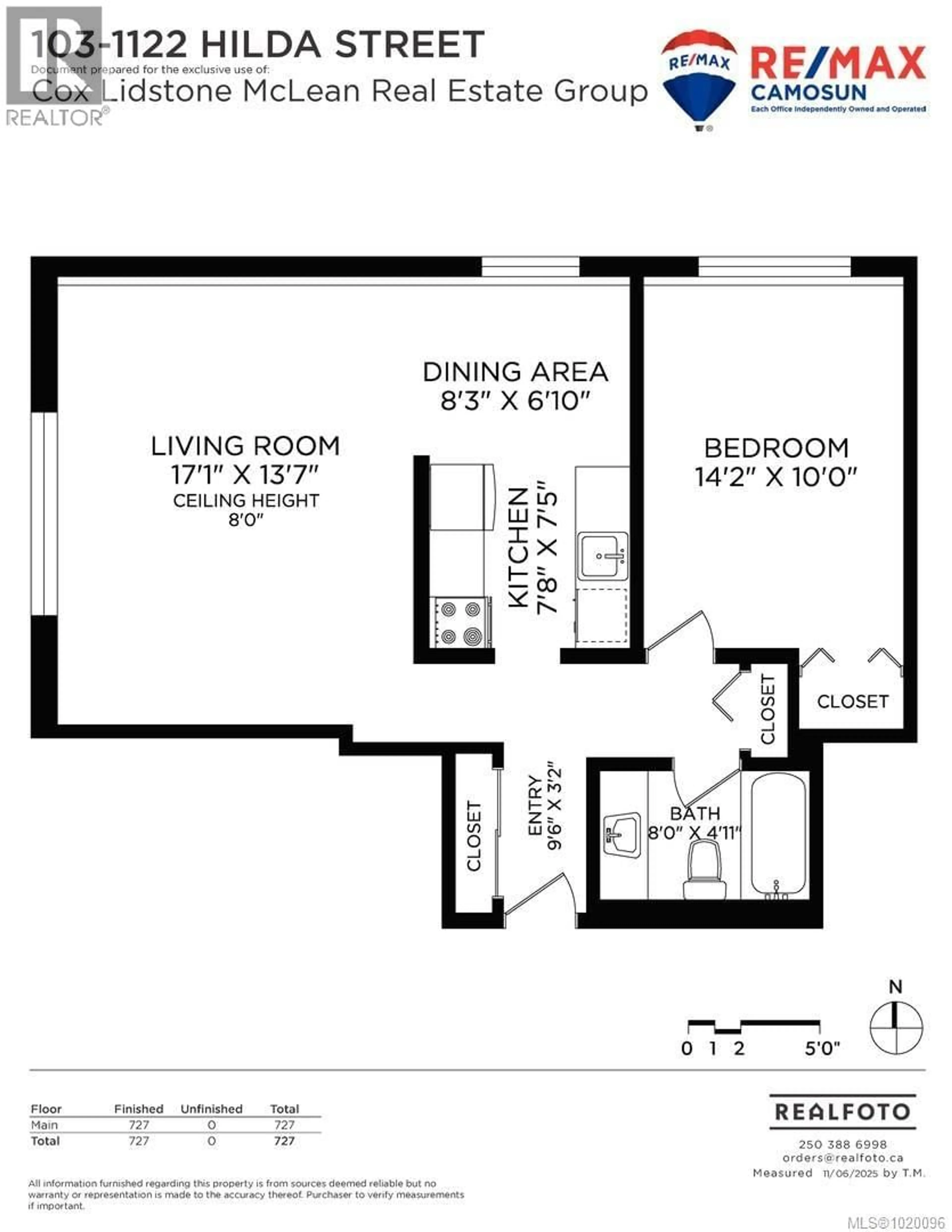 Floor plan for 103 - 1122 HILDA STREET, Victoria British Columbia V8V2Z4
