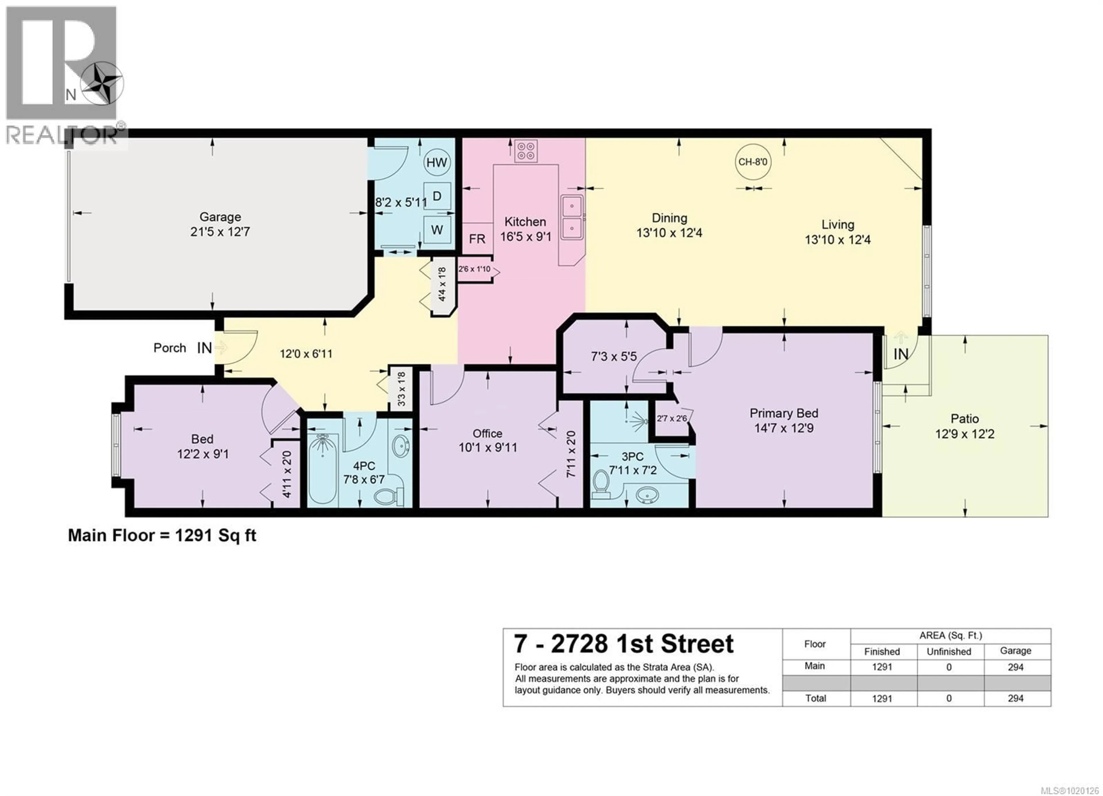 Floor plan for 7 - 2728 1ST STREET, Courtenay British Columbia V9N4A4