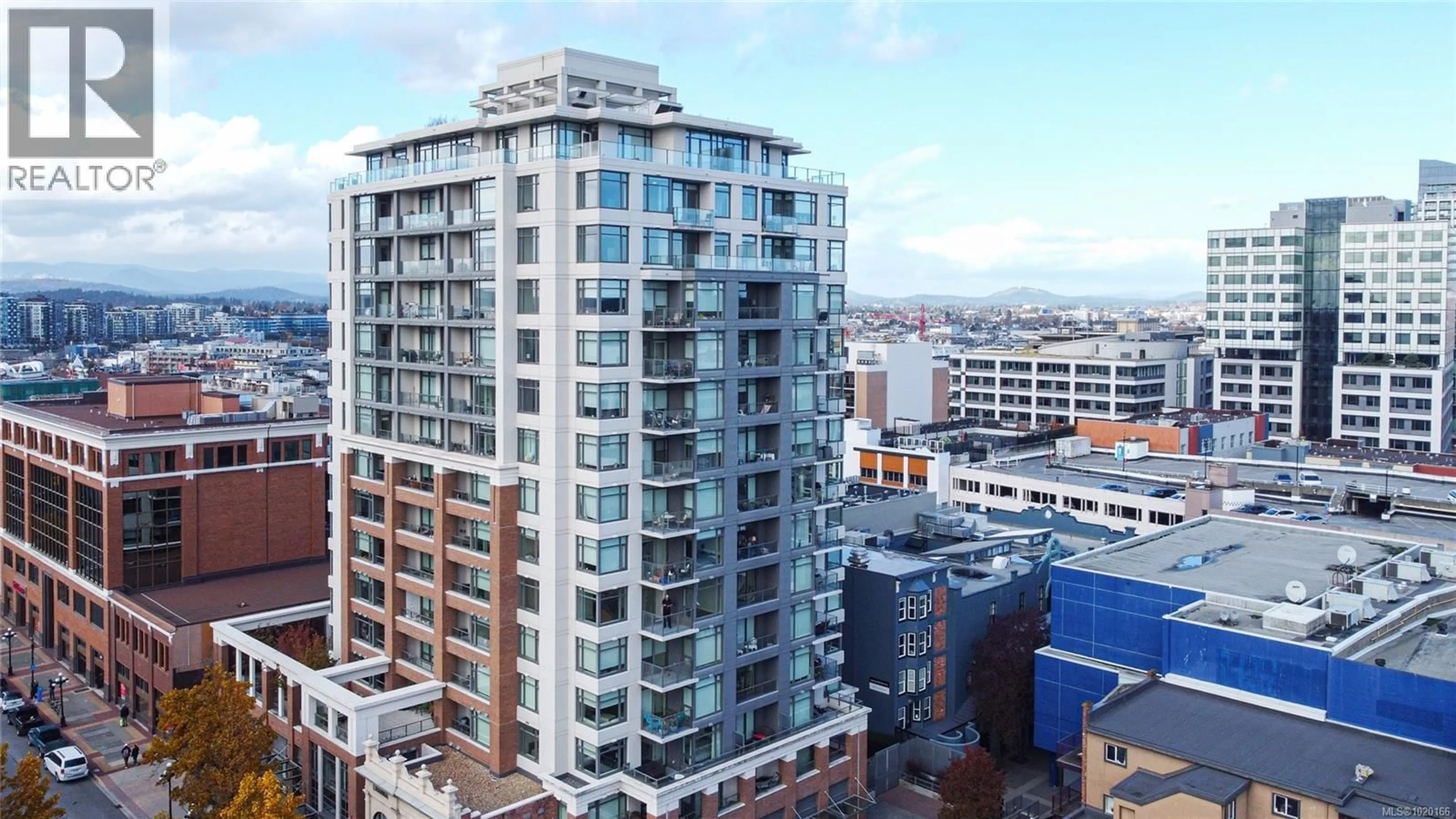 A pic from outside/outdoor area/front of a property/back of a property/a pic from drone, city buildings view from balcony for 605 - 728 YATES STREET, Victoria British Columbia V8W0C8