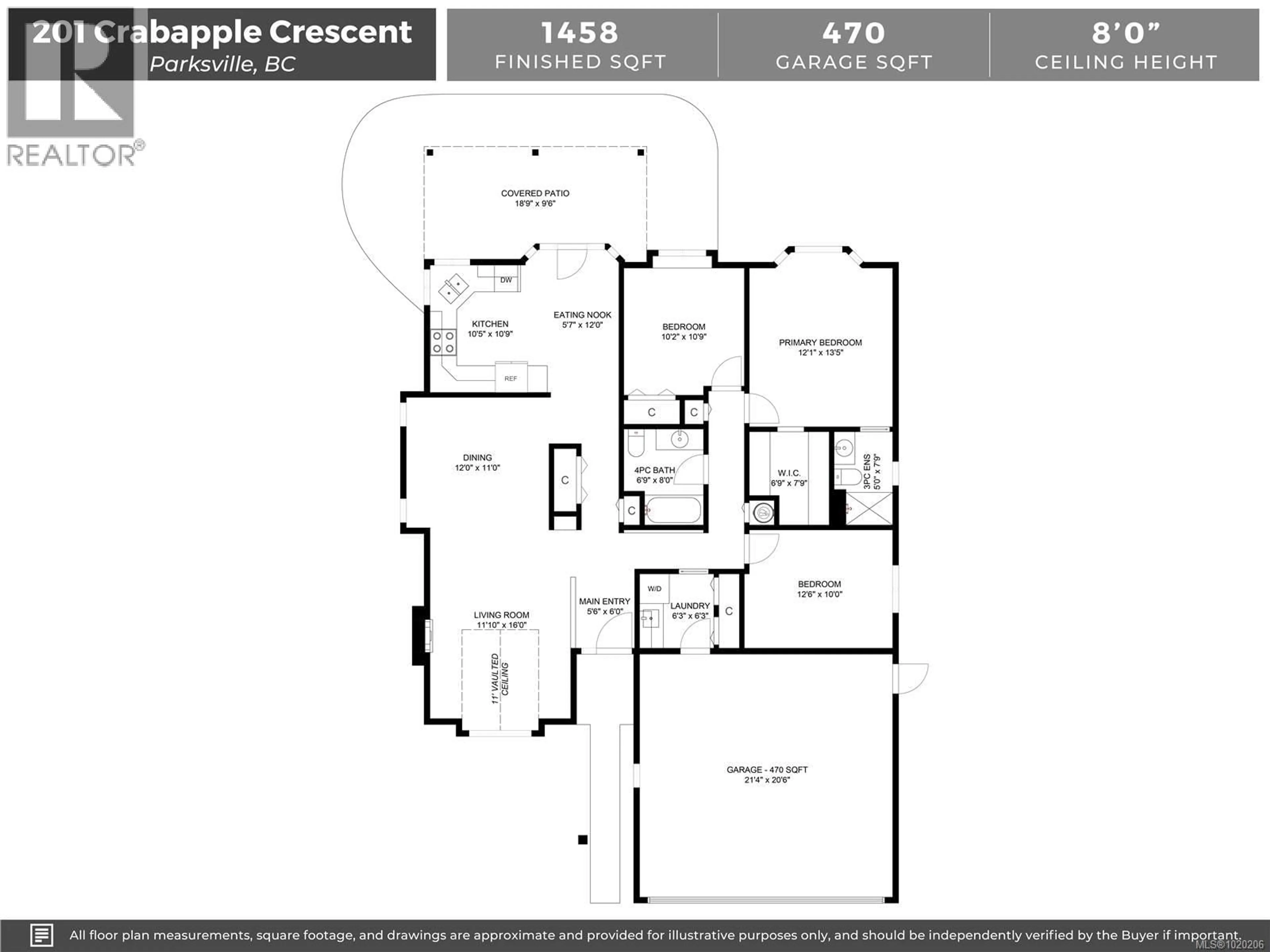 Floor plan for 201 CRABAPPLE CRESCENT, Parksville British Columbia V9P2P7