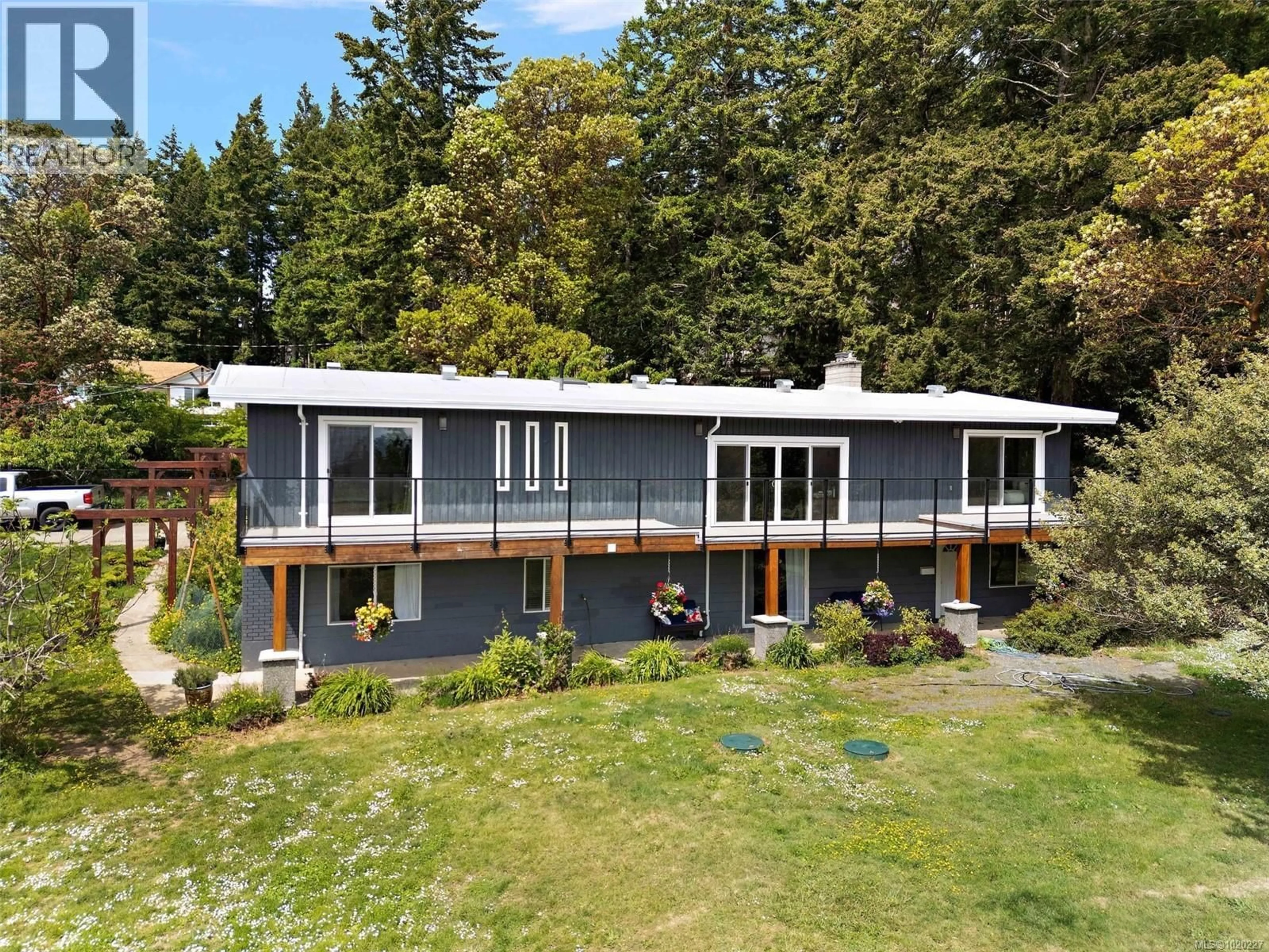 A pic from outside/outdoor area/front of a property/back of a property/a pic from drone, building for 3915 GILBERT DRIVE, Metchosin British Columbia V9C4B2