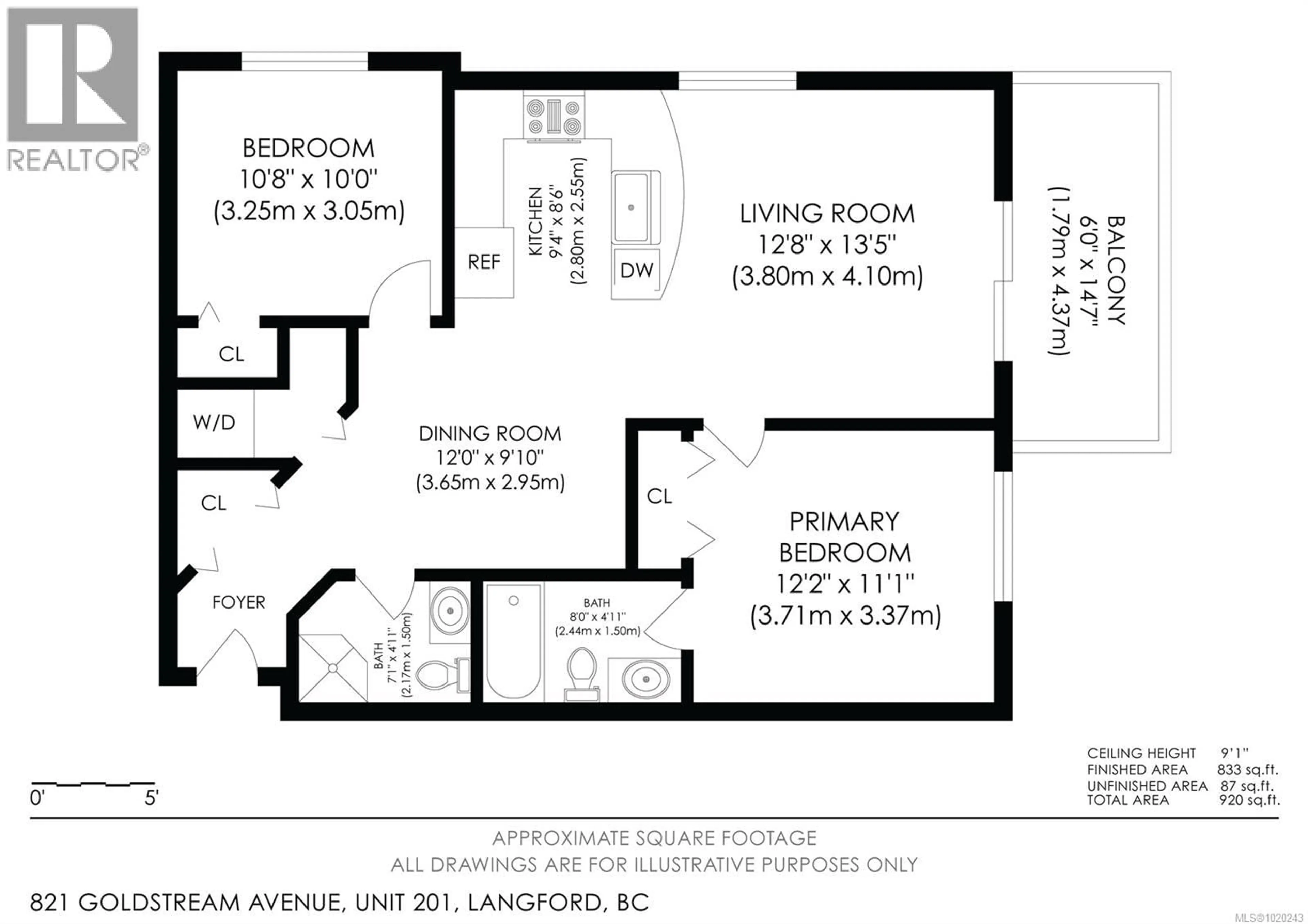 Floor plan for 201 - 821 GOLDSTREAM AVENUE, Langford British Columbia V9B2X8