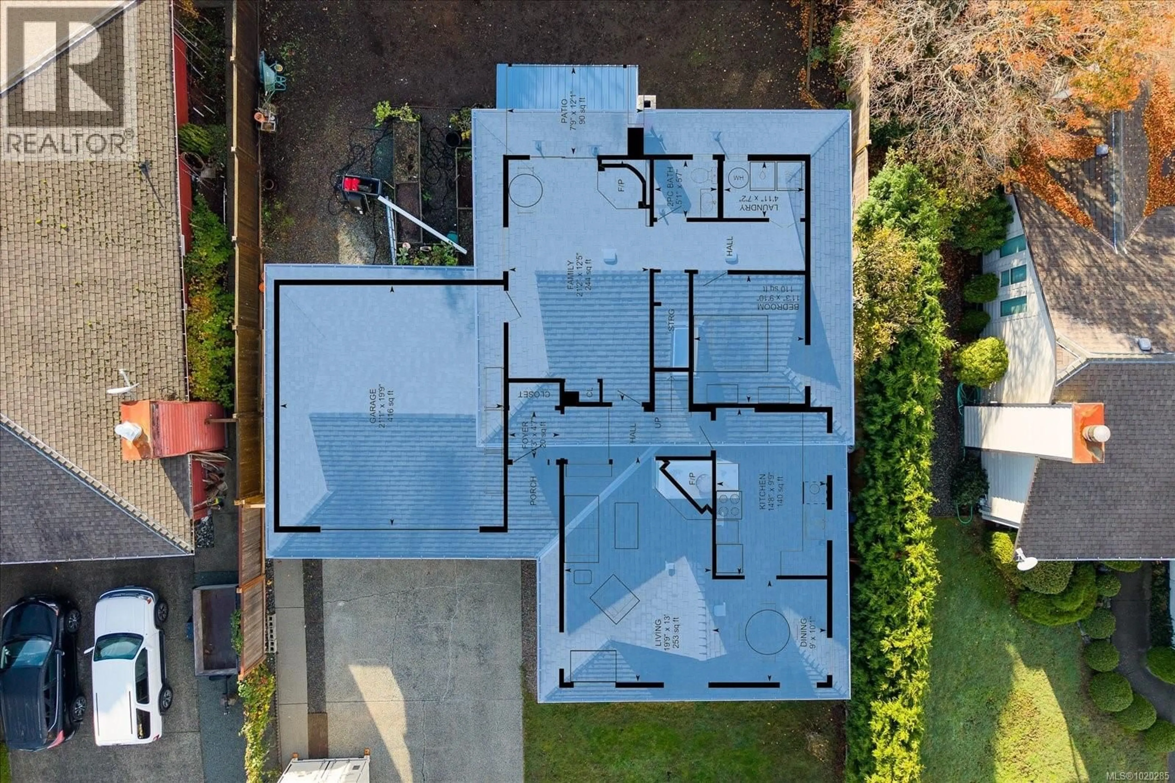 A pic from outside/outdoor area/front of a property/back of a property/a pic from drone, building for 613 BELLE VIEW PLACE, Nanaimo British Columbia V9V1B4
