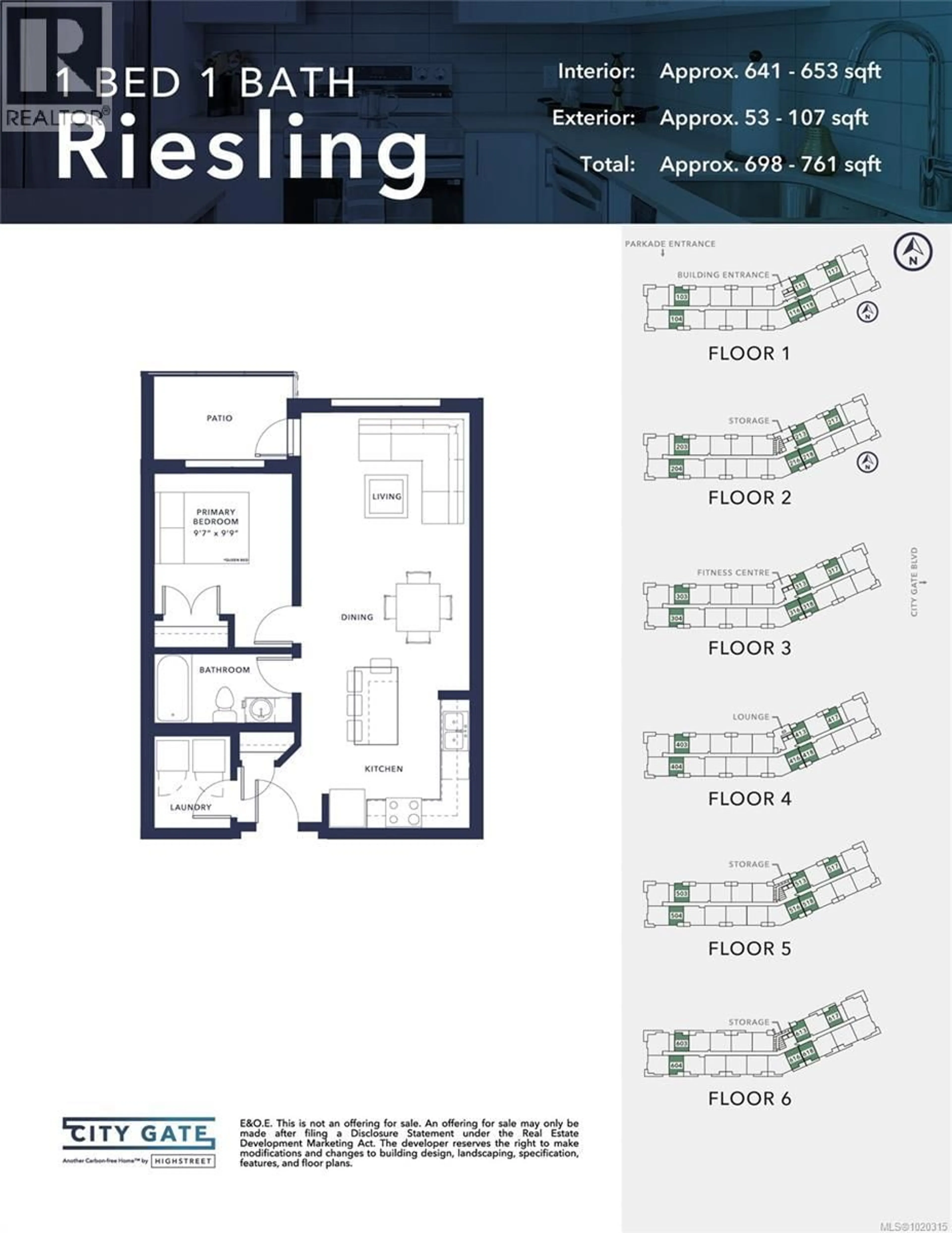 Floor plan for 313 - 2390 CITY GATE BOULEVARD, Langford British Columbia V9B7E8