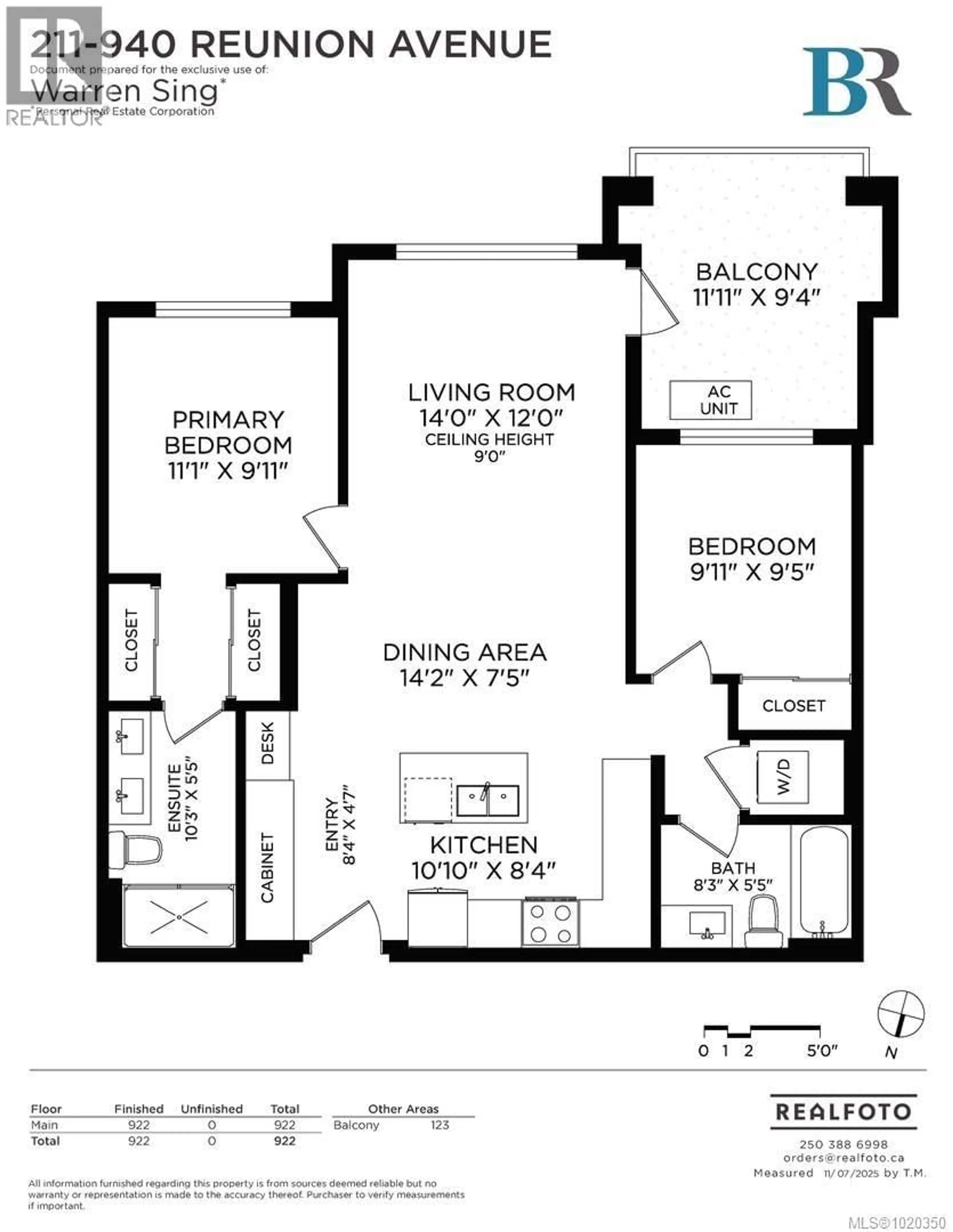 Floor plan for 211 - 940 REUNION AVENUE, Langford British Columbia V9B3Y7
