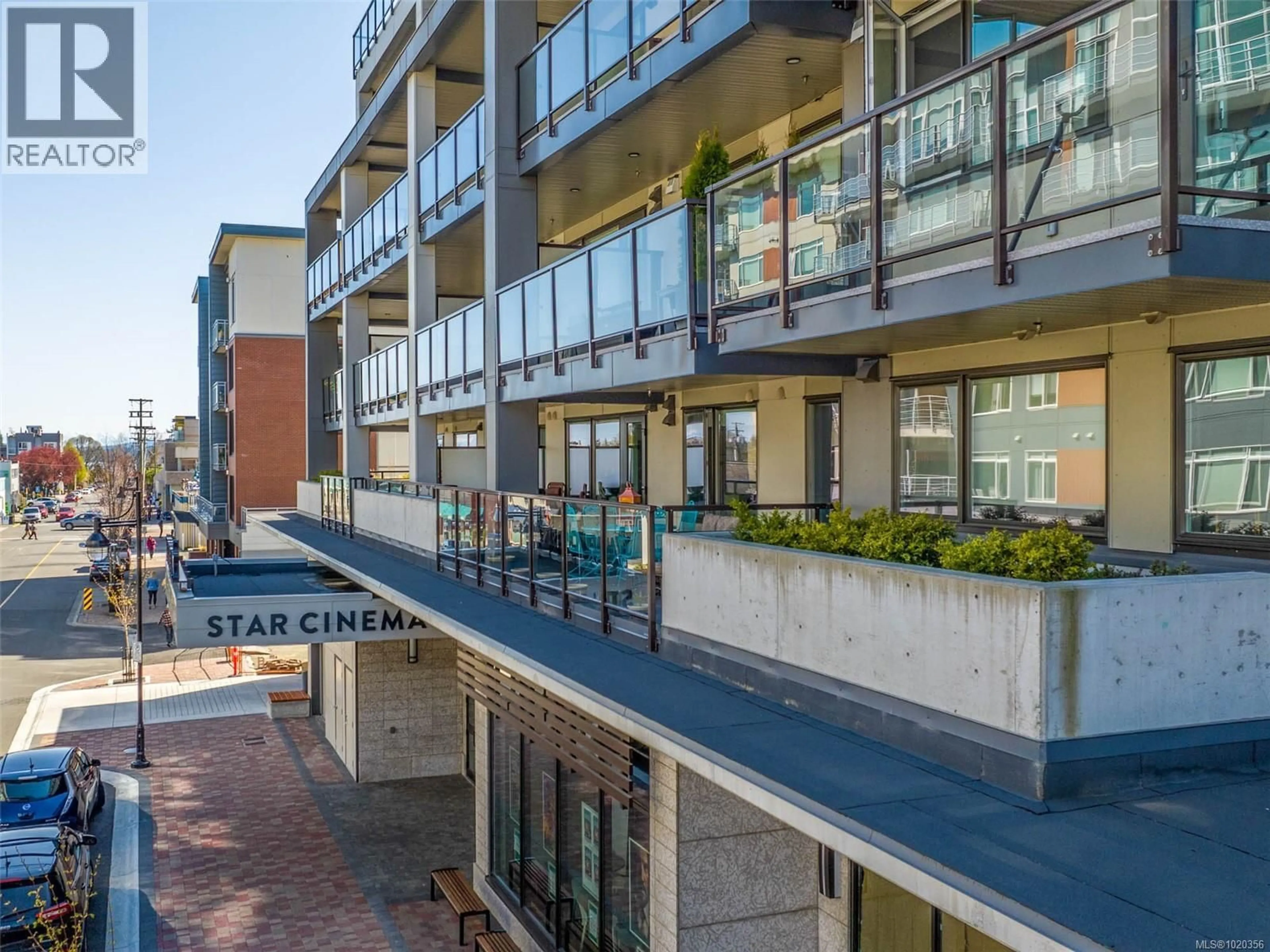 Patio, city buildings view from balcony for 203 - 2461 SIDNEY AVENUE, Sidney British Columbia V8L1Y8