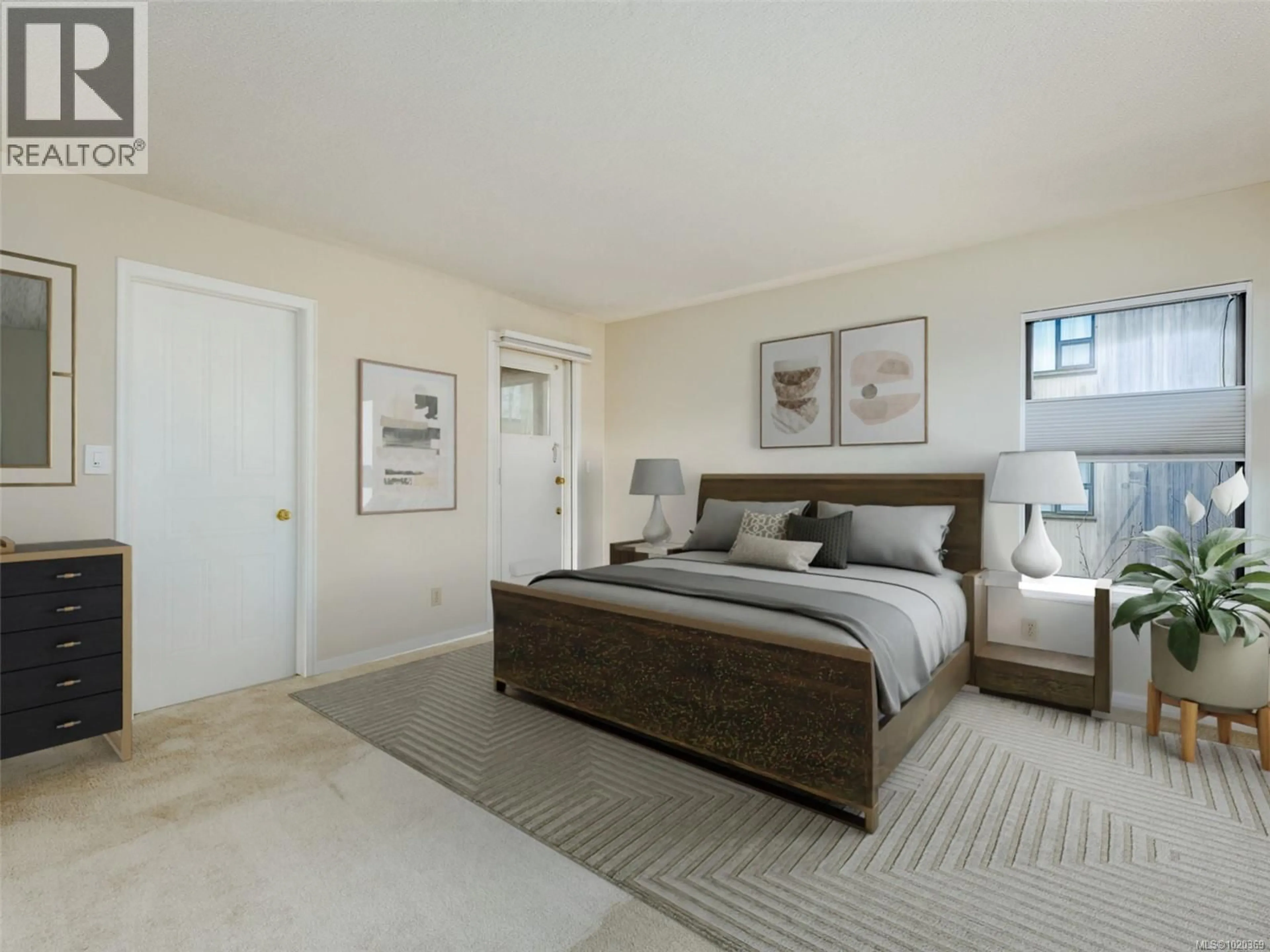 Bedroom with bed, carpet floor for 403 - 420 PARRY STREET, Victoria British Columbia V8V2H7