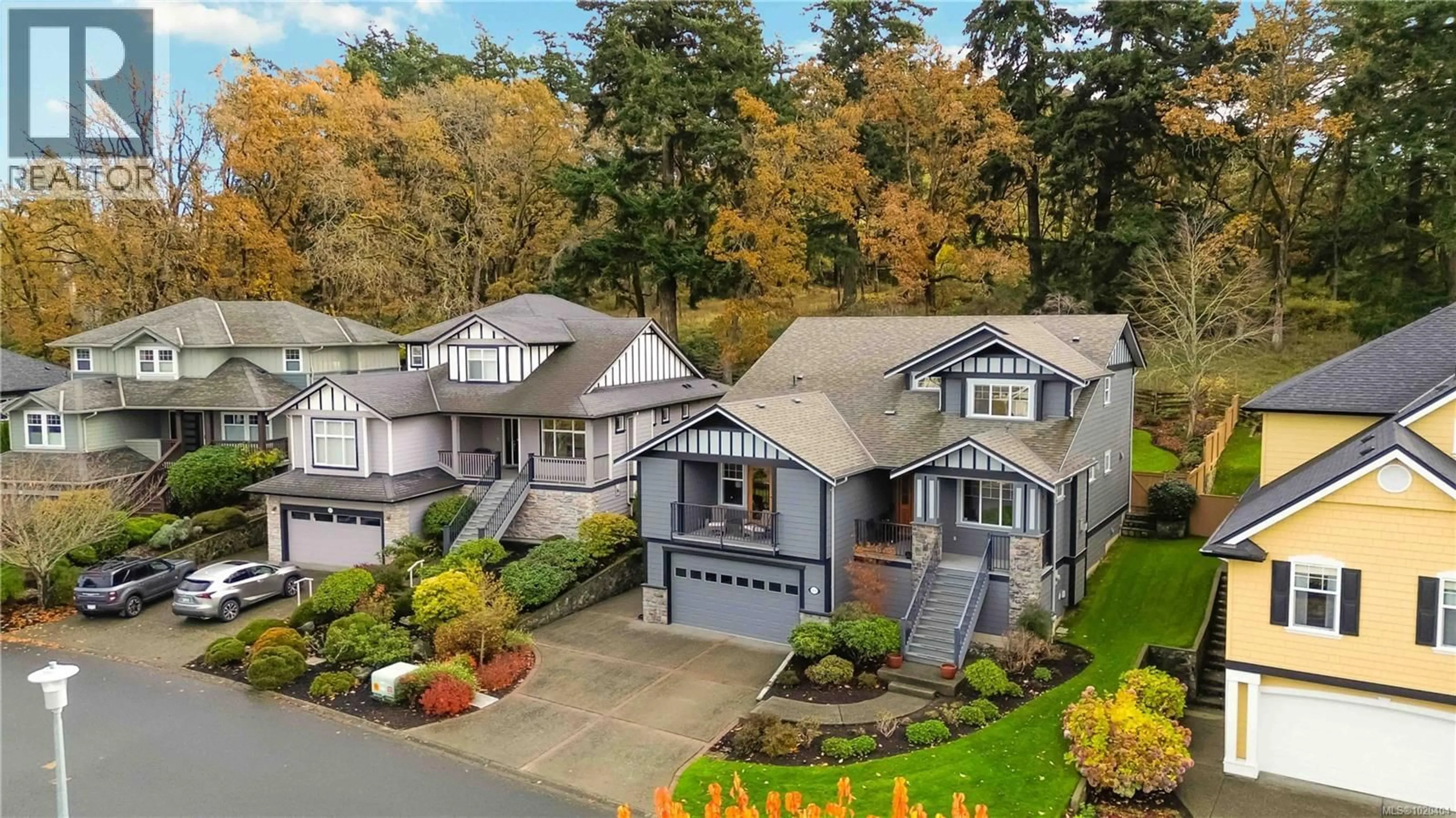 A pic from outside/outdoor area/front of a property/back of a property/a pic from drone, street for 805 ROGERS WAY, Saanich British Columbia V8X5L1