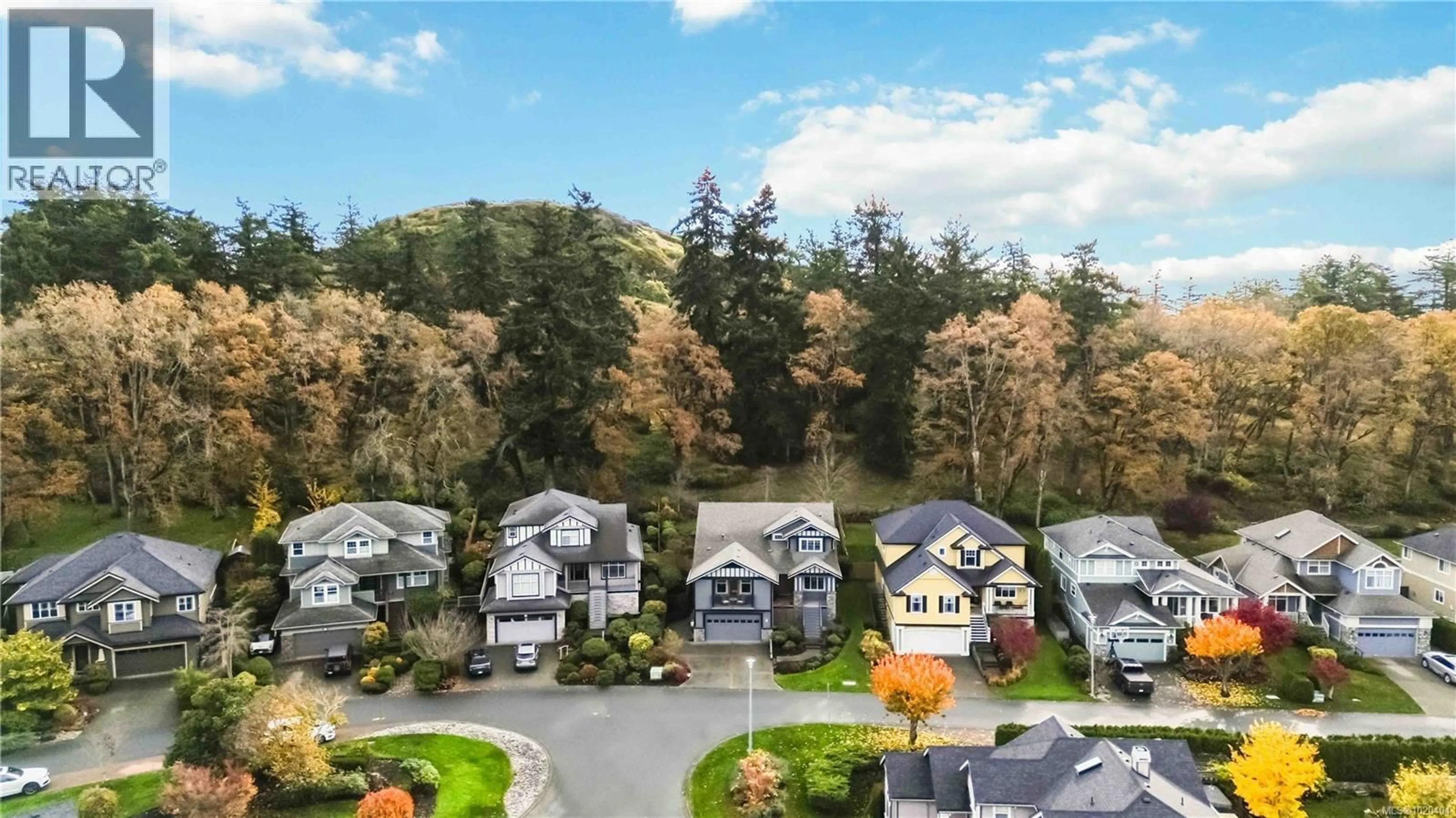 A pic from outside/outdoor area/front of a property/back of a property/a pic from drone, mountain view for 805 ROGERS WAY, Saanich British Columbia V8X5L1