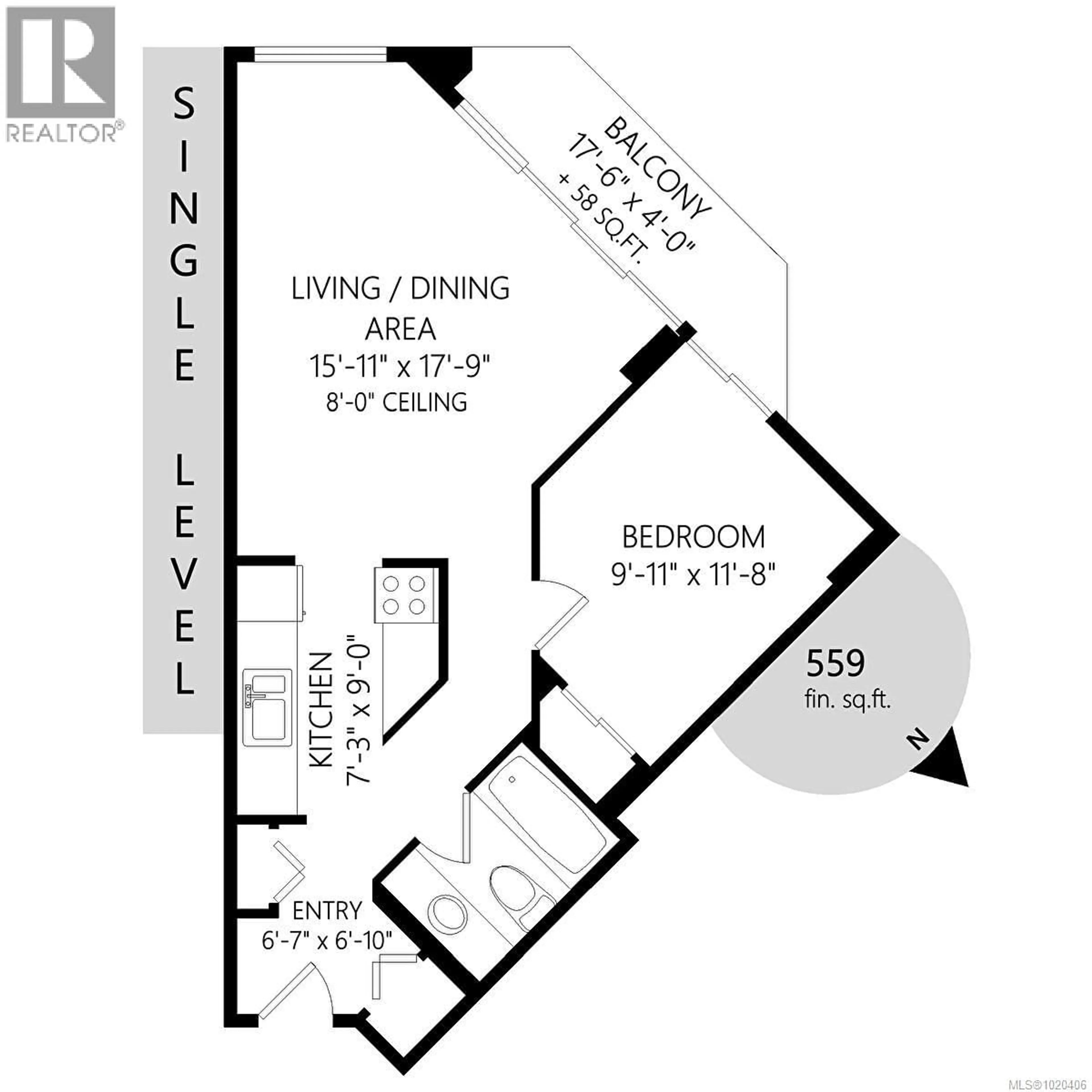 Floor plan for 502 - 620 TORONTO STREET, Victoria British Columbia V8V1P7