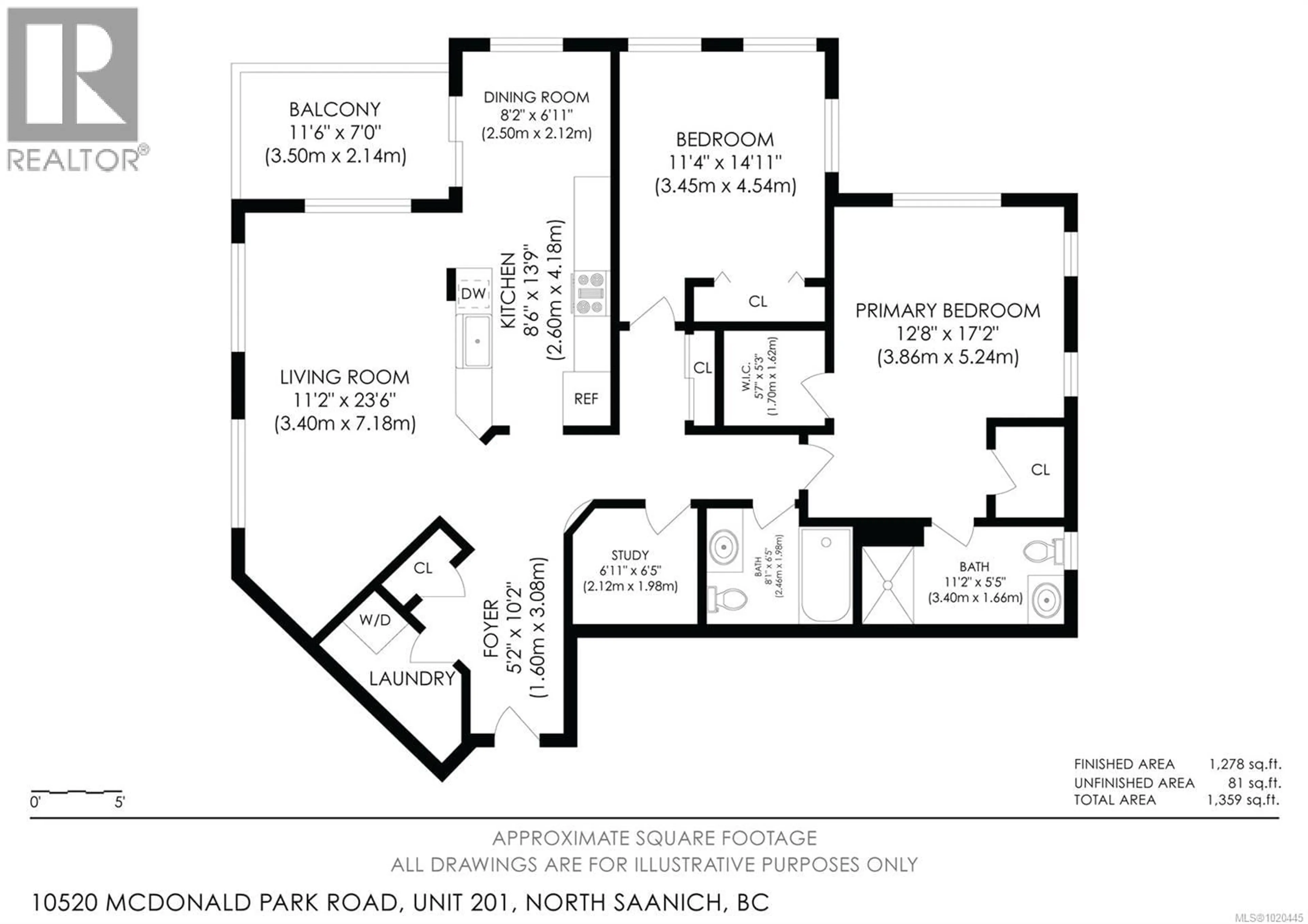 Floor plan for 201 - 10520 MCDONALD PARK ROAD, North Saanich British Columbia V8L0A3