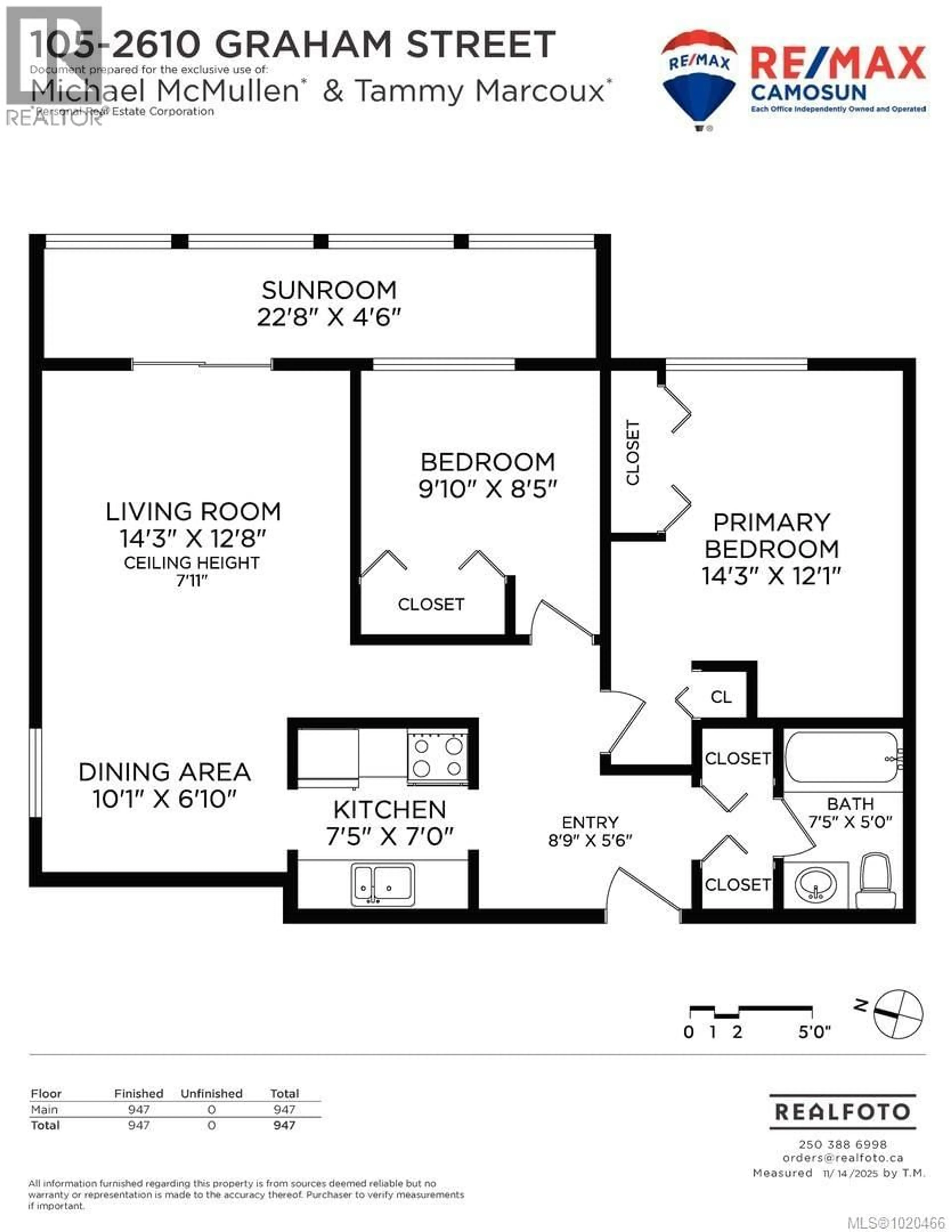 Floor plan for 105 - 2610 GRAHAM STREET, Victoria British Columbia V8T3Y9