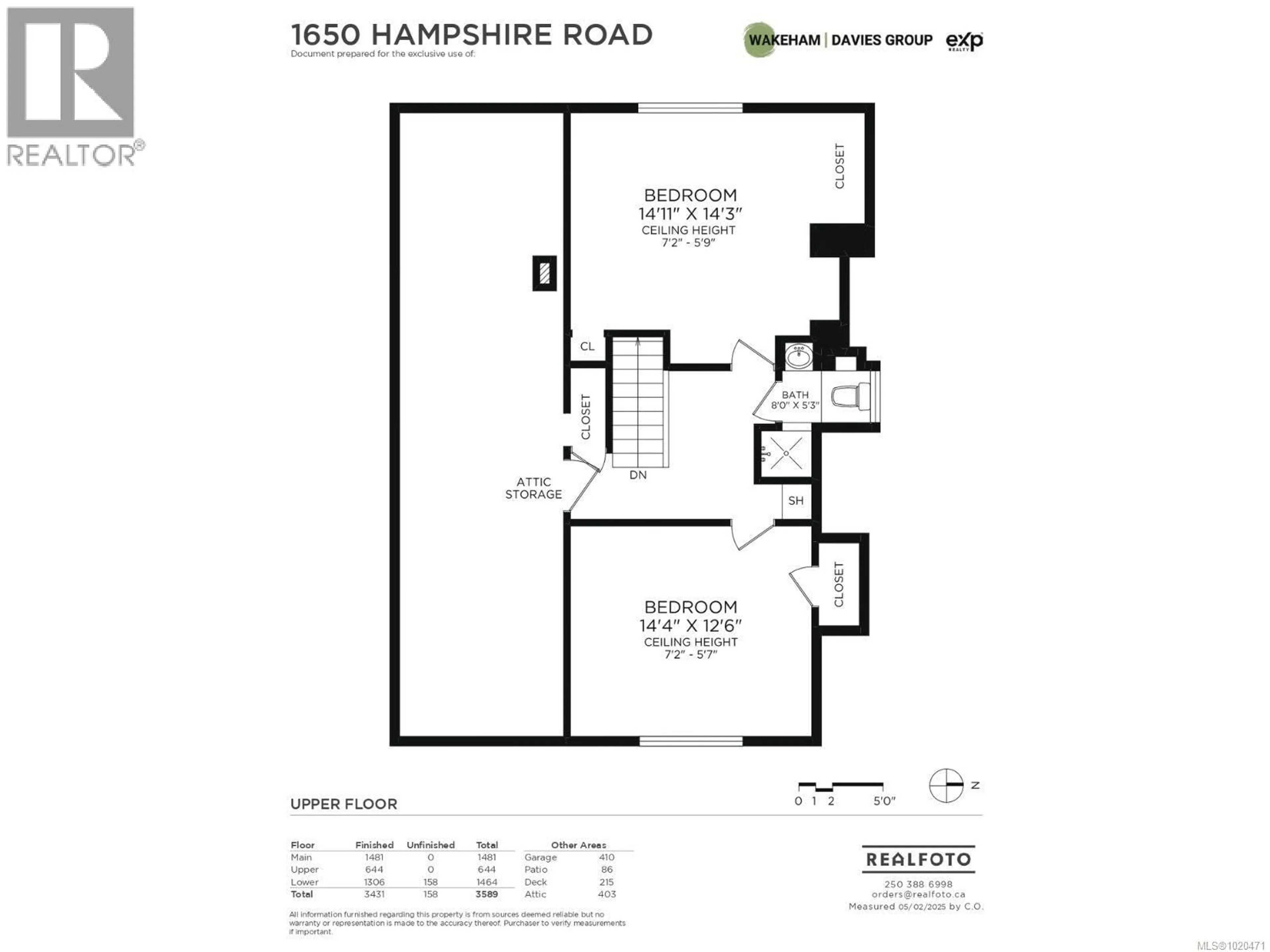Floor plan for 1650 HAMPSHIRE ROAD, Oak Bay British Columbia V8R5T5