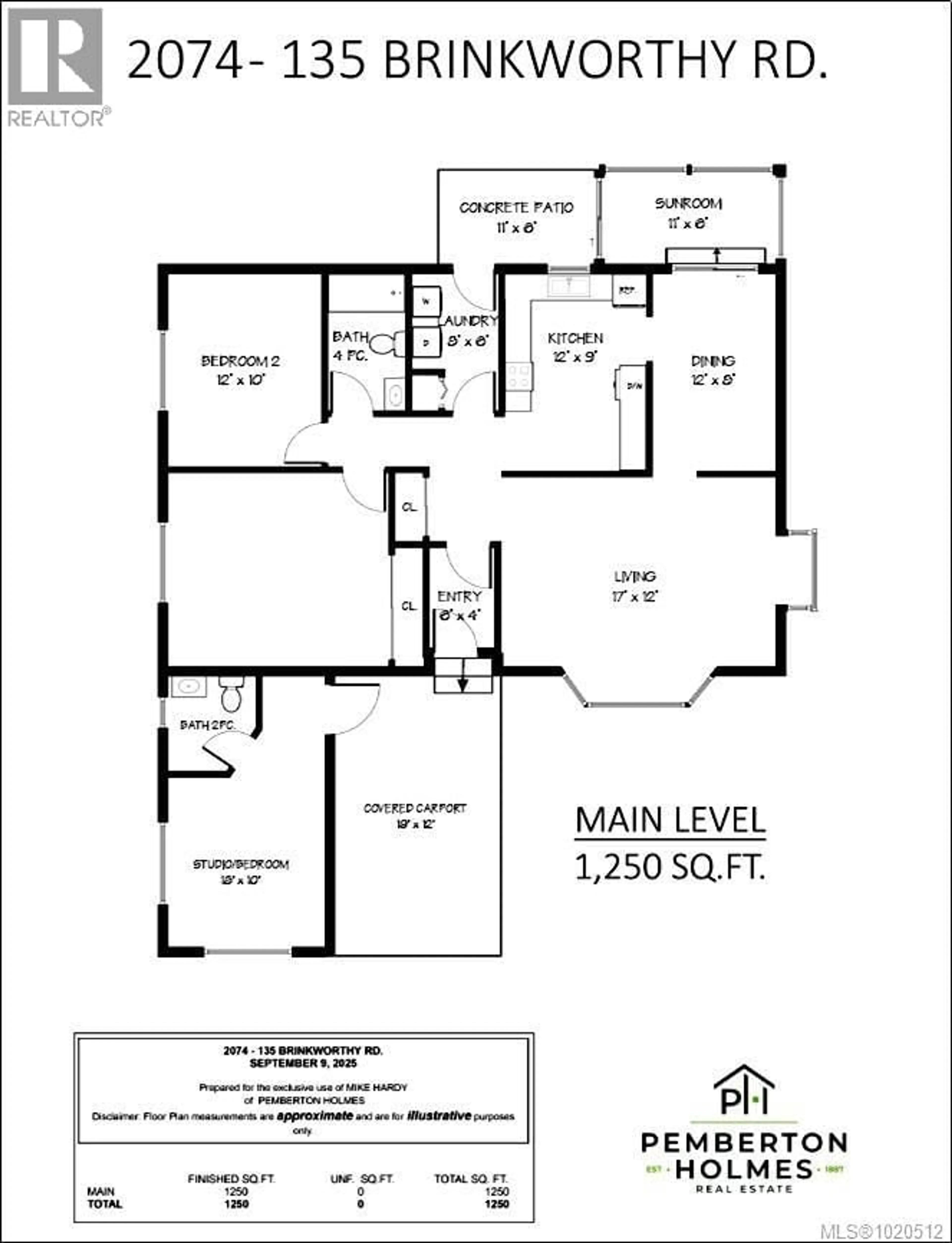 Floor plan for 2074 - 135 BRINKWORTHY ROAD, Salt Spring British Columbia V8K1S2