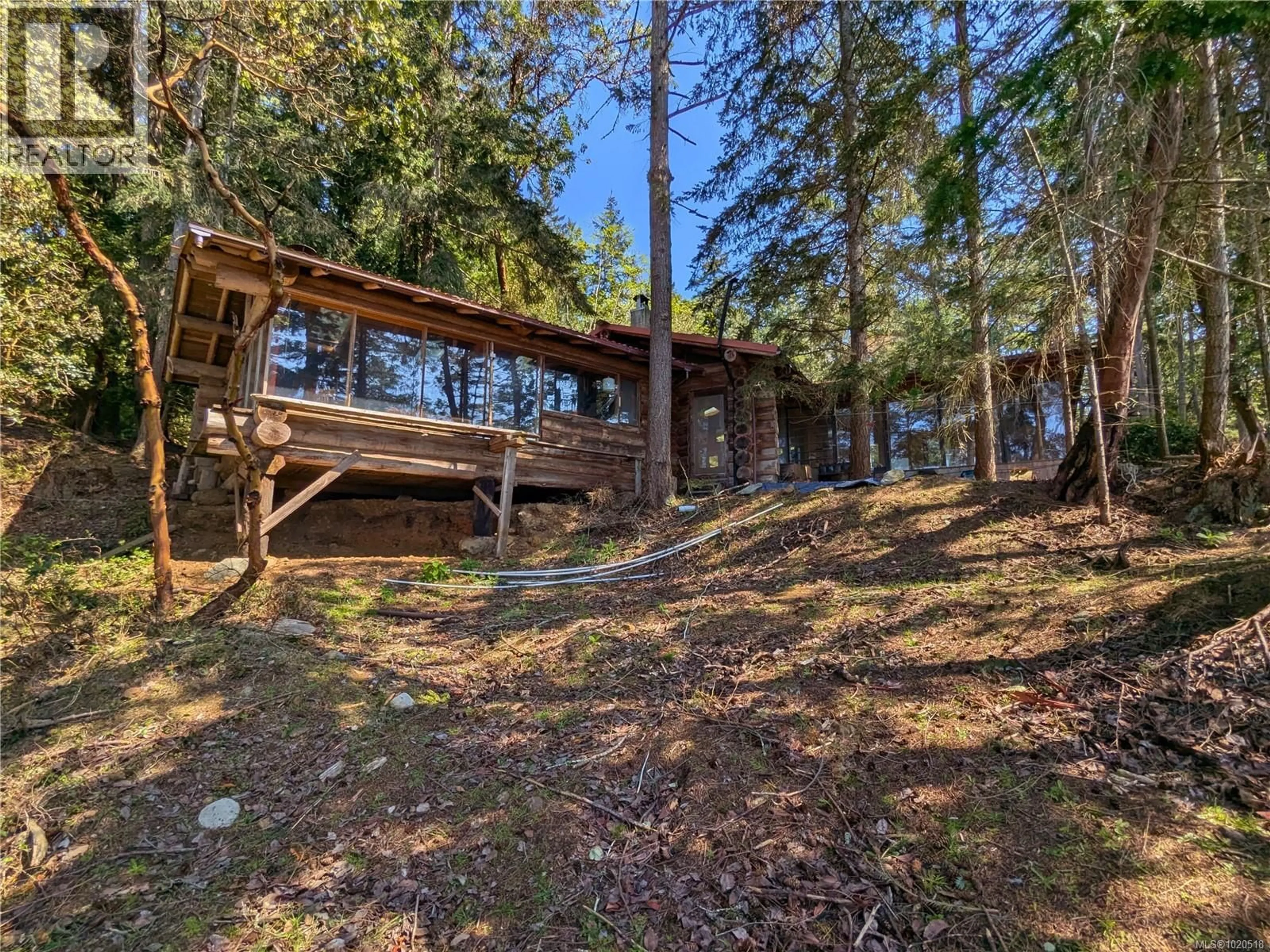A pic from outside/outdoor area/front of a property/back of a property/a pic from drone, forest/trees view for 3 GRANT ROAD, Lasqueti Island British Columbia V0R2J0