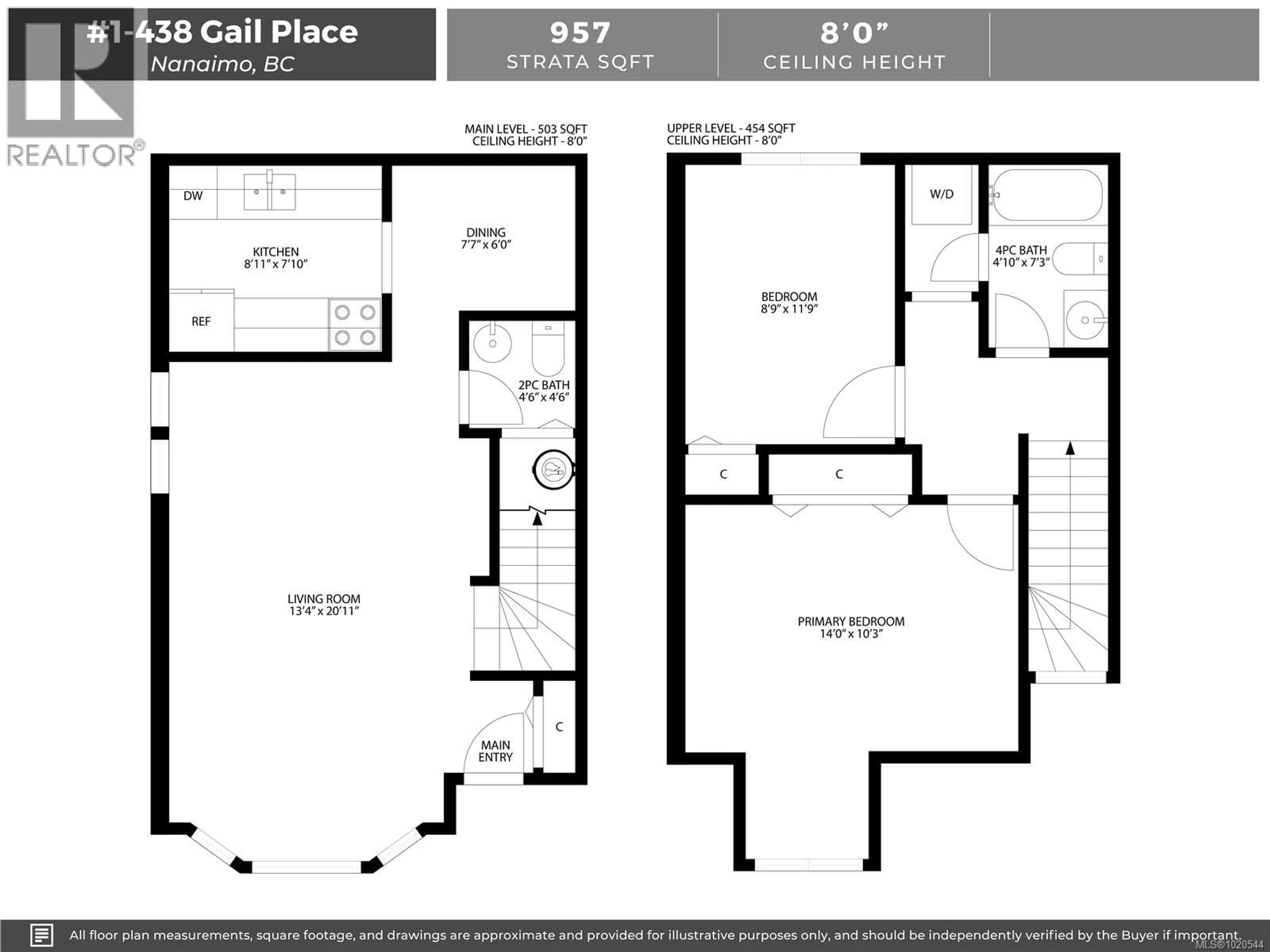 Floor plan for 1 - 438 GAIL PLACE, Nanaimo British Columbia V9R5W4