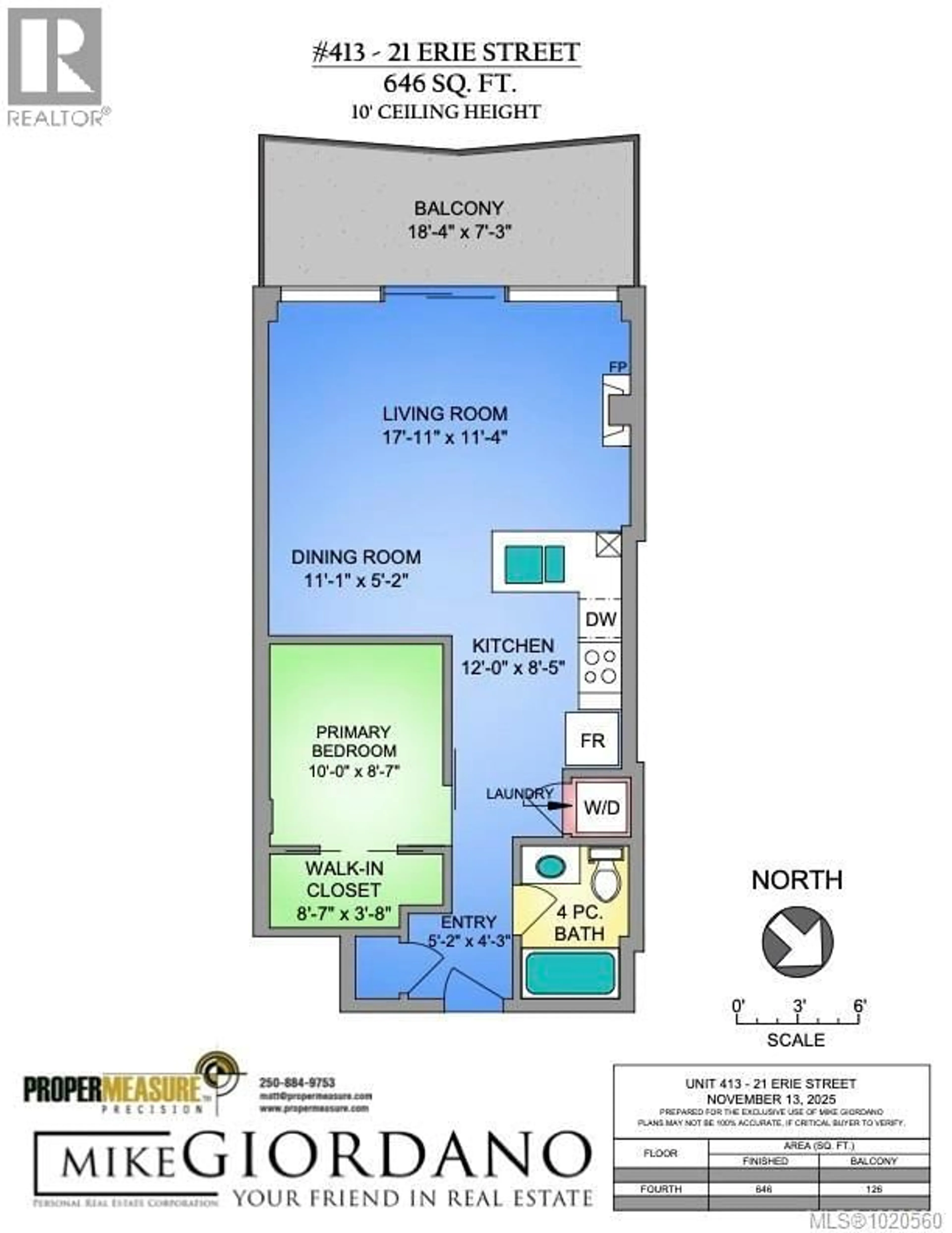 Floor plan for 413 - 21 ERIE STREET, Victoria British Columbia V8V5A8
