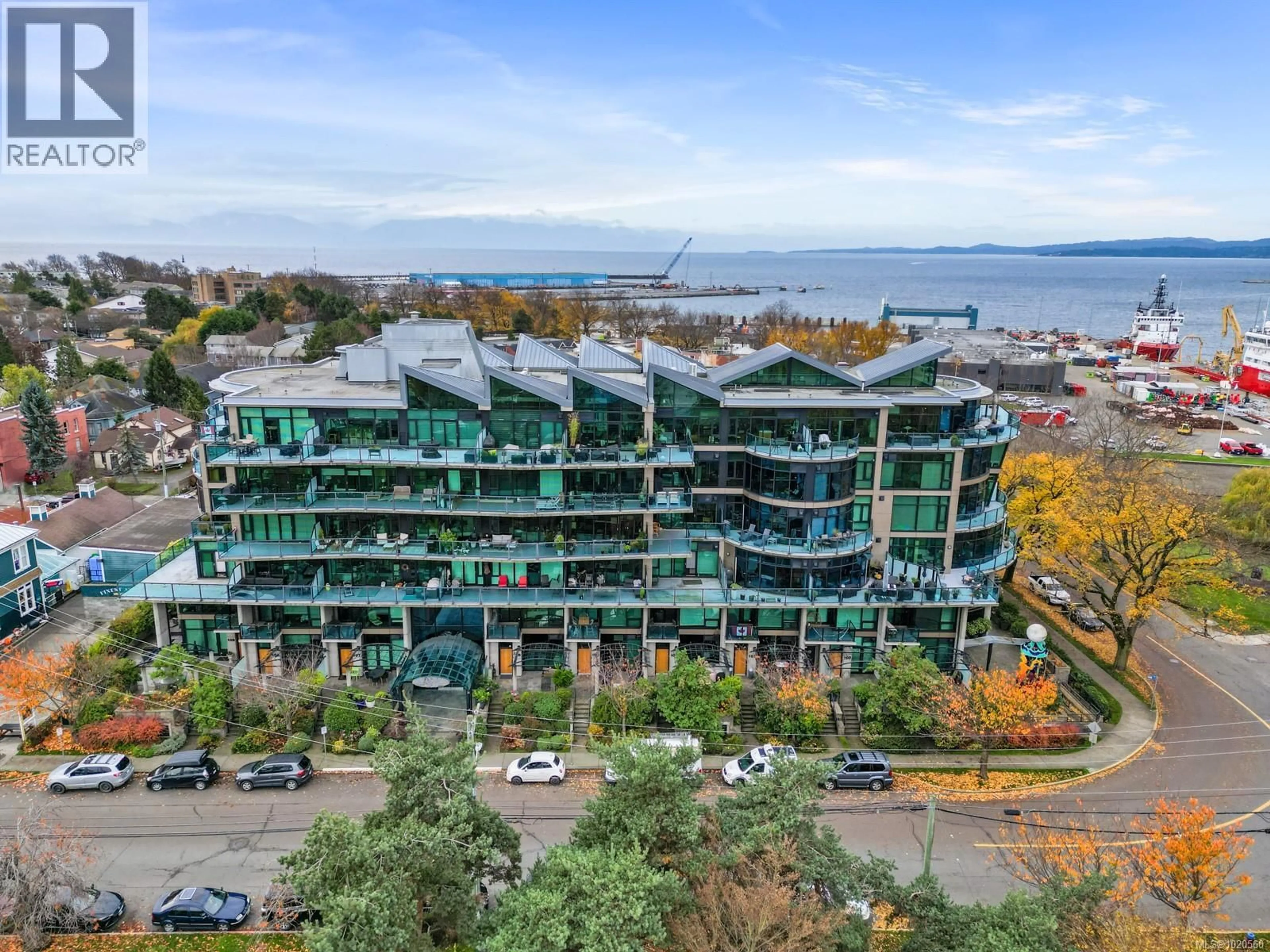 A pic from outside/outdoor area/front of a property/back of a property/a pic from drone, water/lake/river/ocean view for 413 - 21 ERIE STREET, Victoria British Columbia V8V5A8