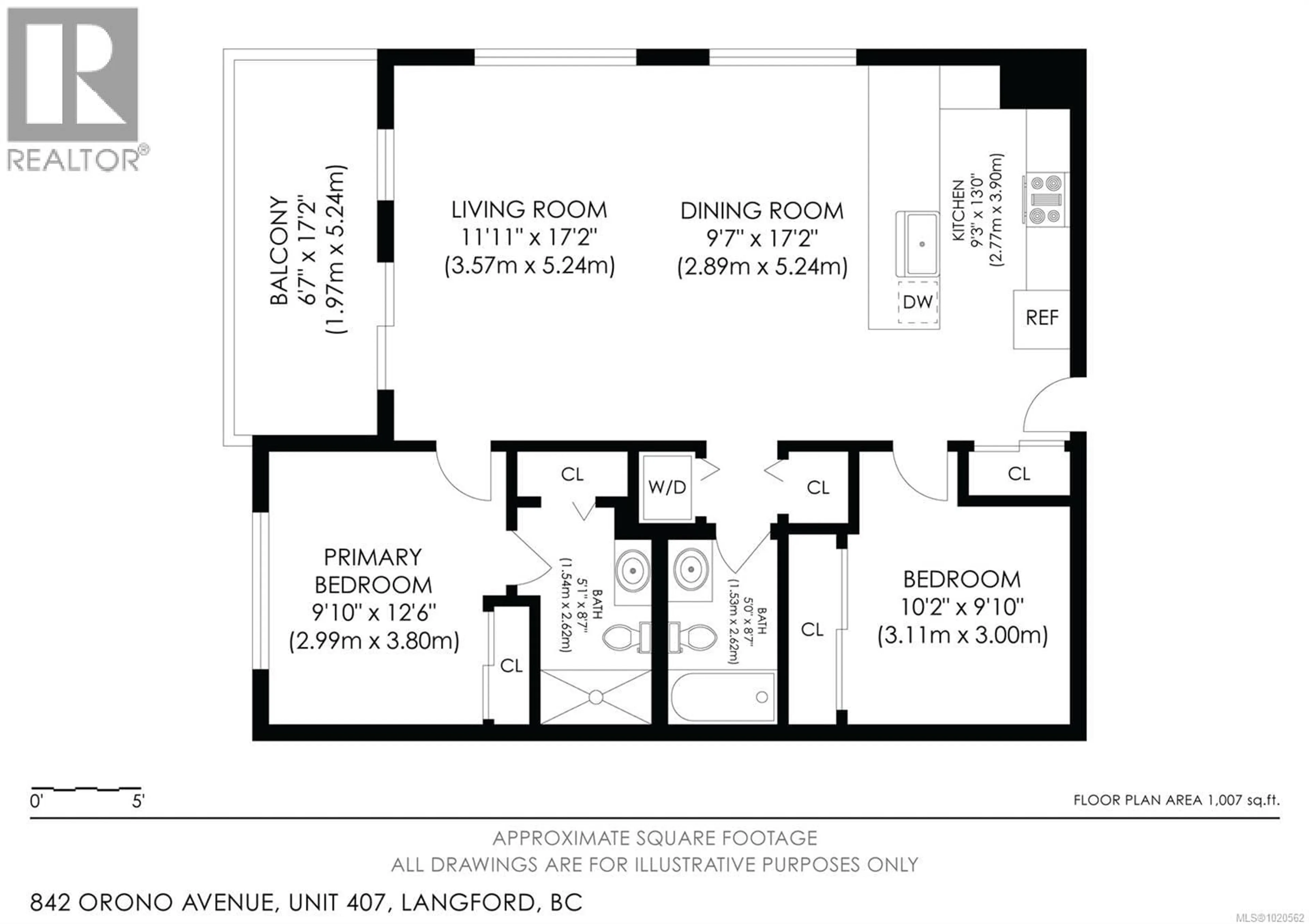 Floor plan for 407 - 842 ORONO AVENUE, Langford British Columbia V9B2T8
