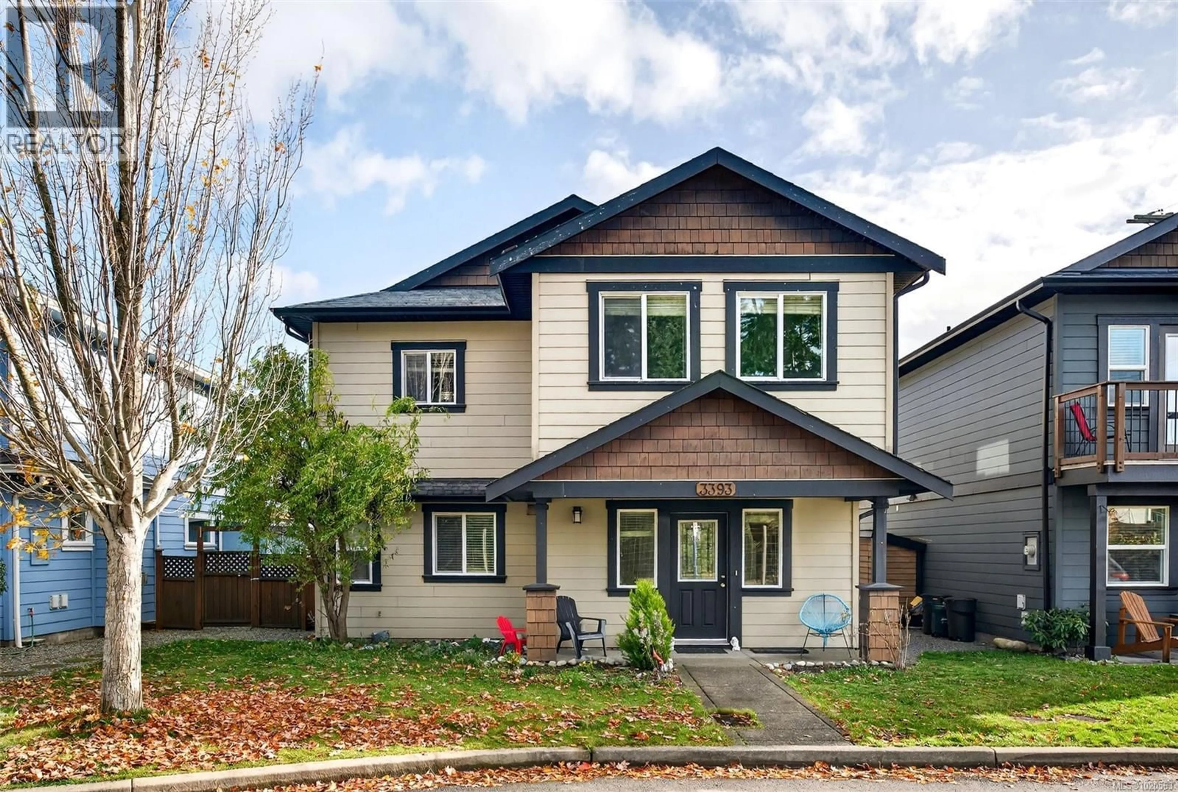 Home with vinyl exterior material, street for 3393 PIPER ROAD, Langford British Columbia V9C0G9