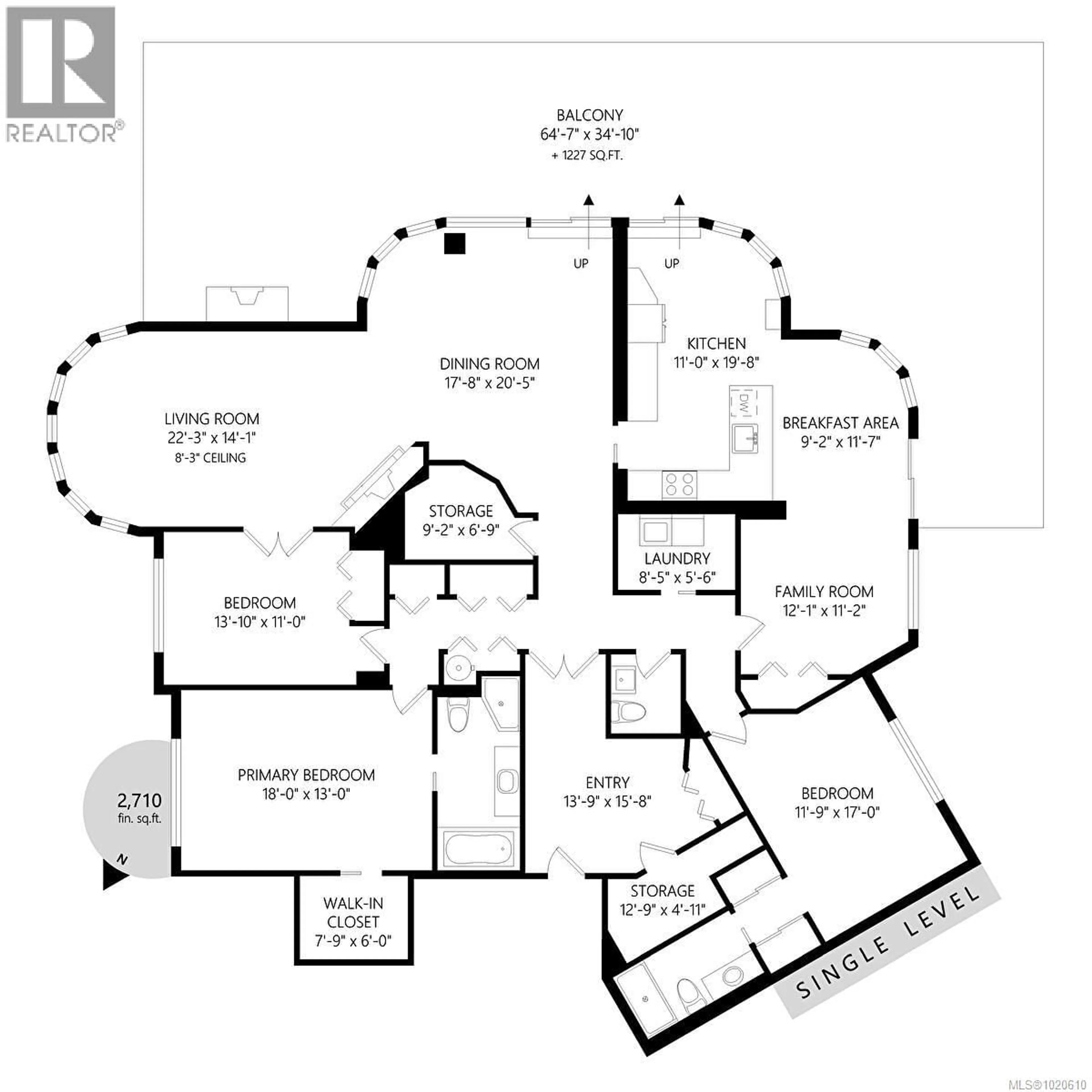 Floor plan for 3304 - 2829 ARBUTUS ROAD, Saanich British Columbia V8N5X5