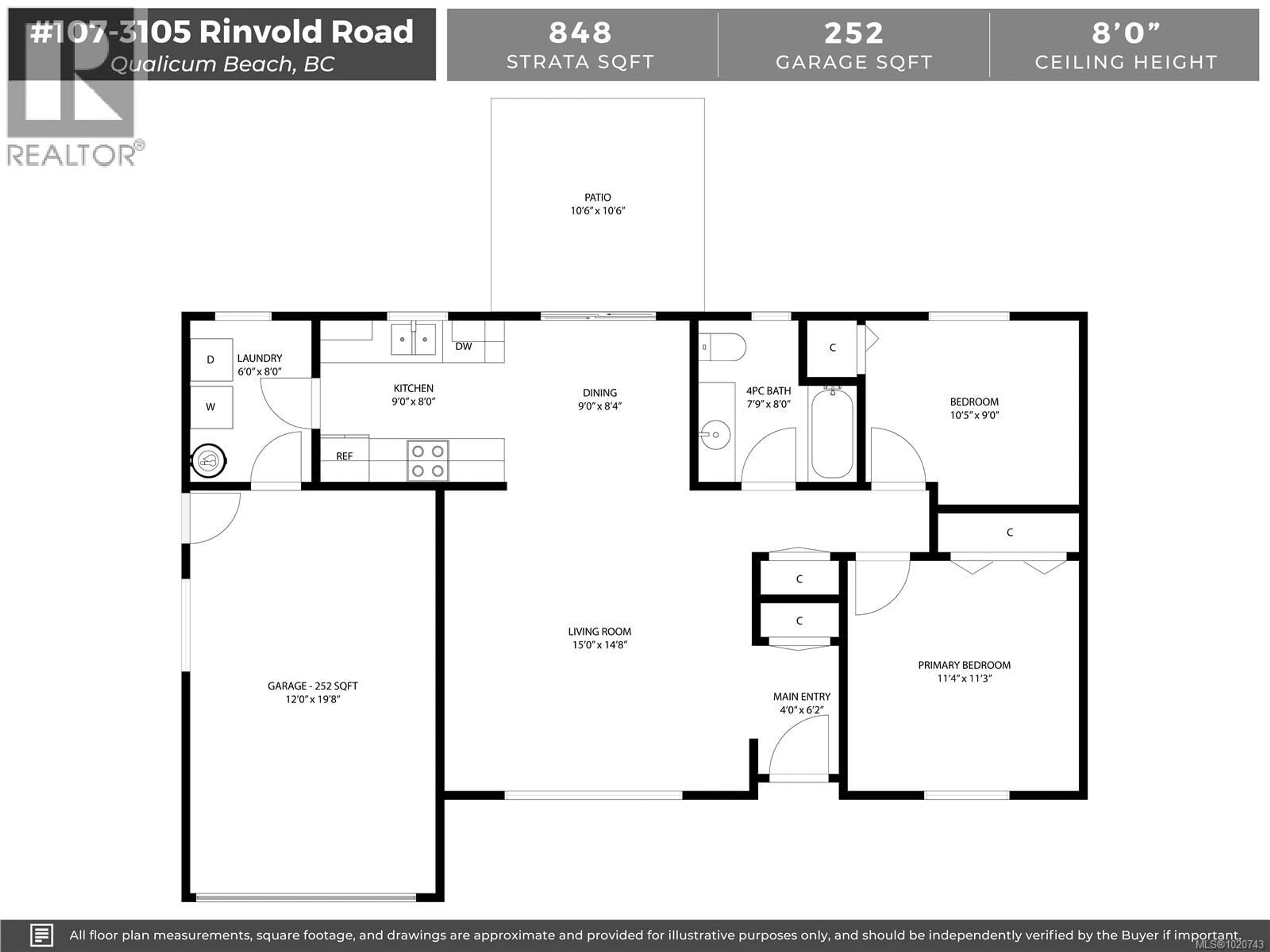 Floor plan for 107 - 3105 RINVOLD ROAD, Hilliers British Columbia V9K2R7