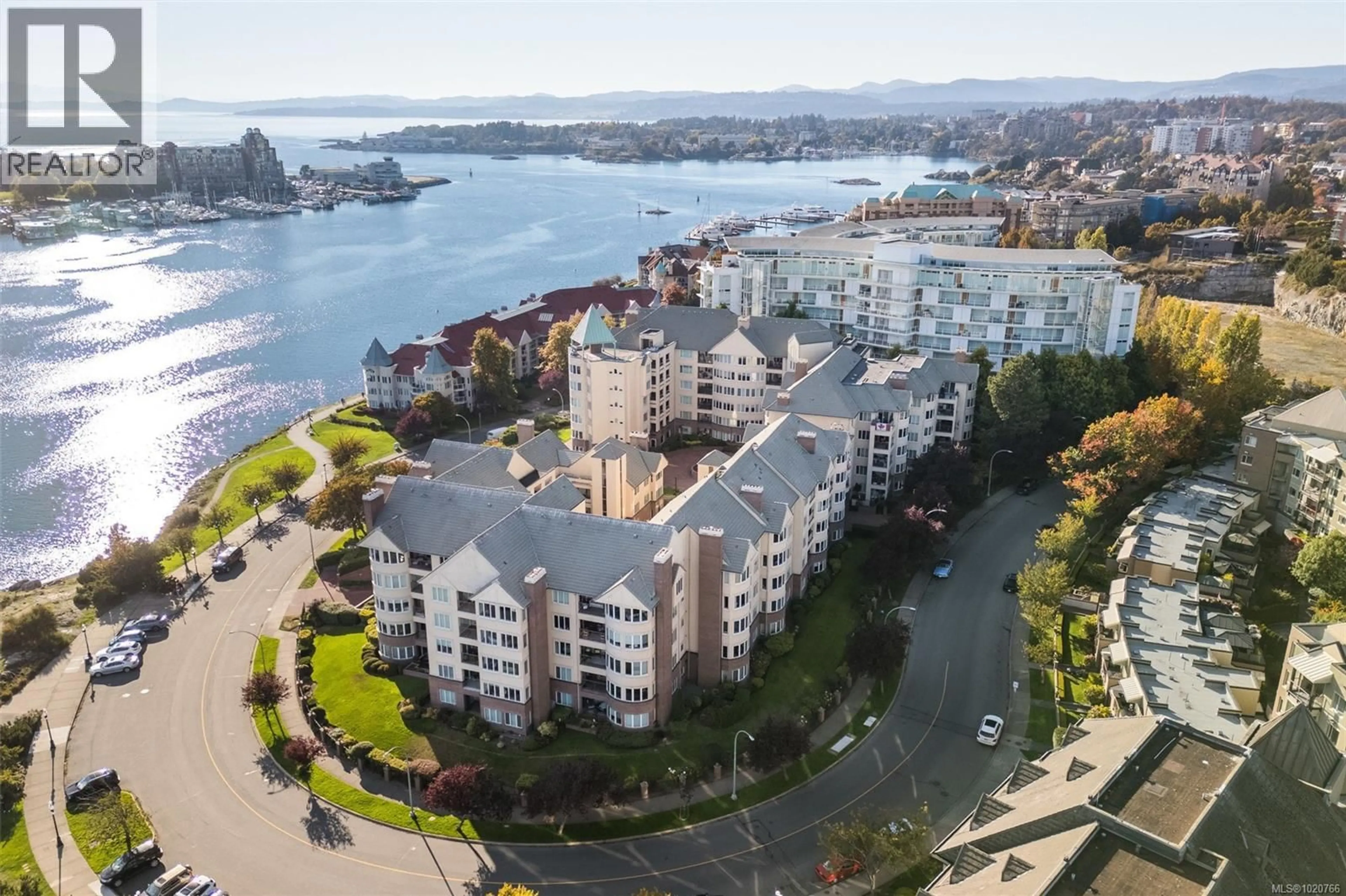 A pic from outside/outdoor area/front of a property/back of a property/a pic from drone, water/lake/river/ocean view for 303 - 50 SONGHEES ROAD, Victoria British Columbia V9A7J4