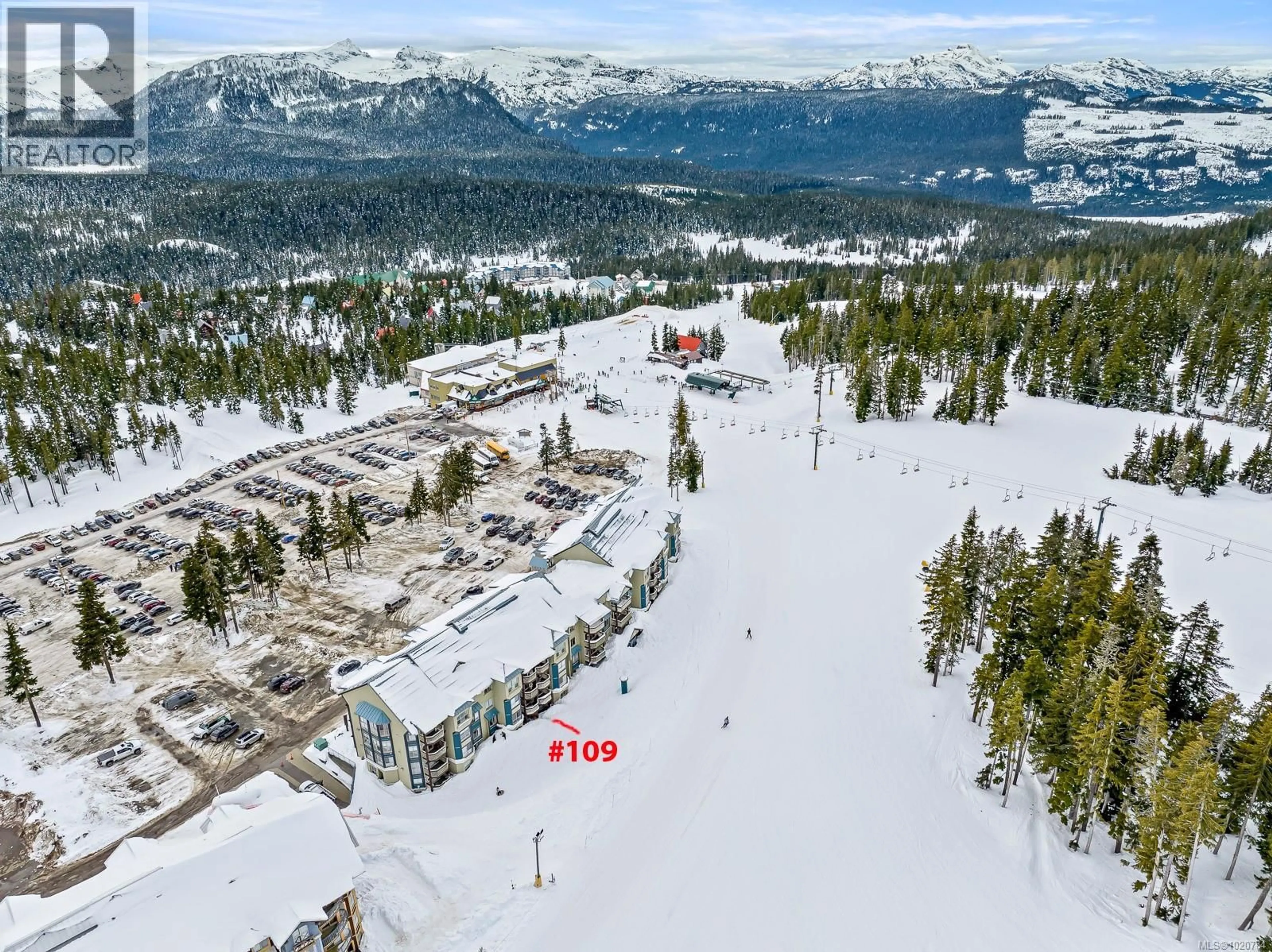 A pic from outside/outdoor area/front of a property/back of a property/a pic from drone, mountain view for 109 - 1290 ALPINE ROAD, Courtenay British Columbia V9J1L0