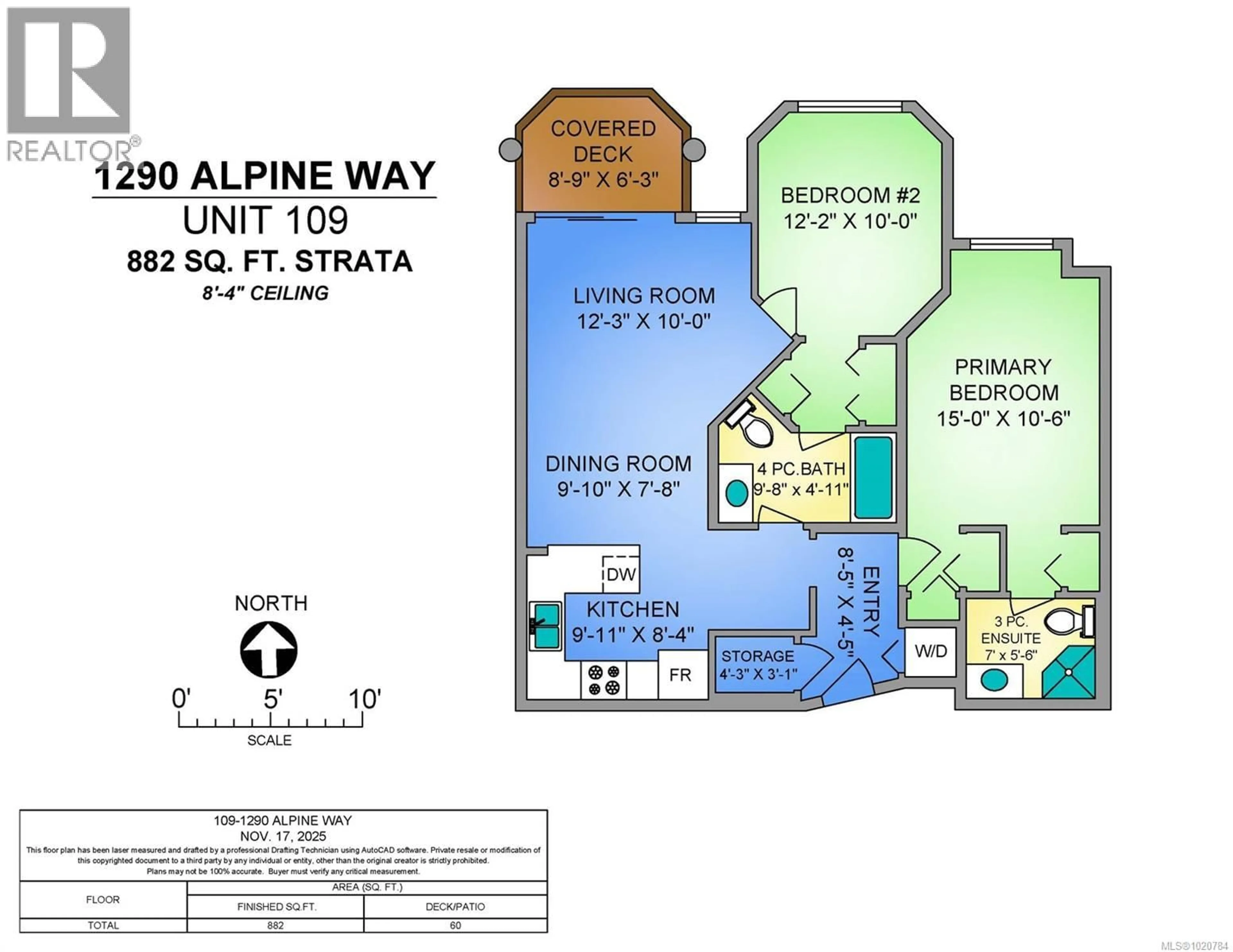 Floor plan for 109 - 1290 ALPINE ROAD, Courtenay British Columbia V9J1L0