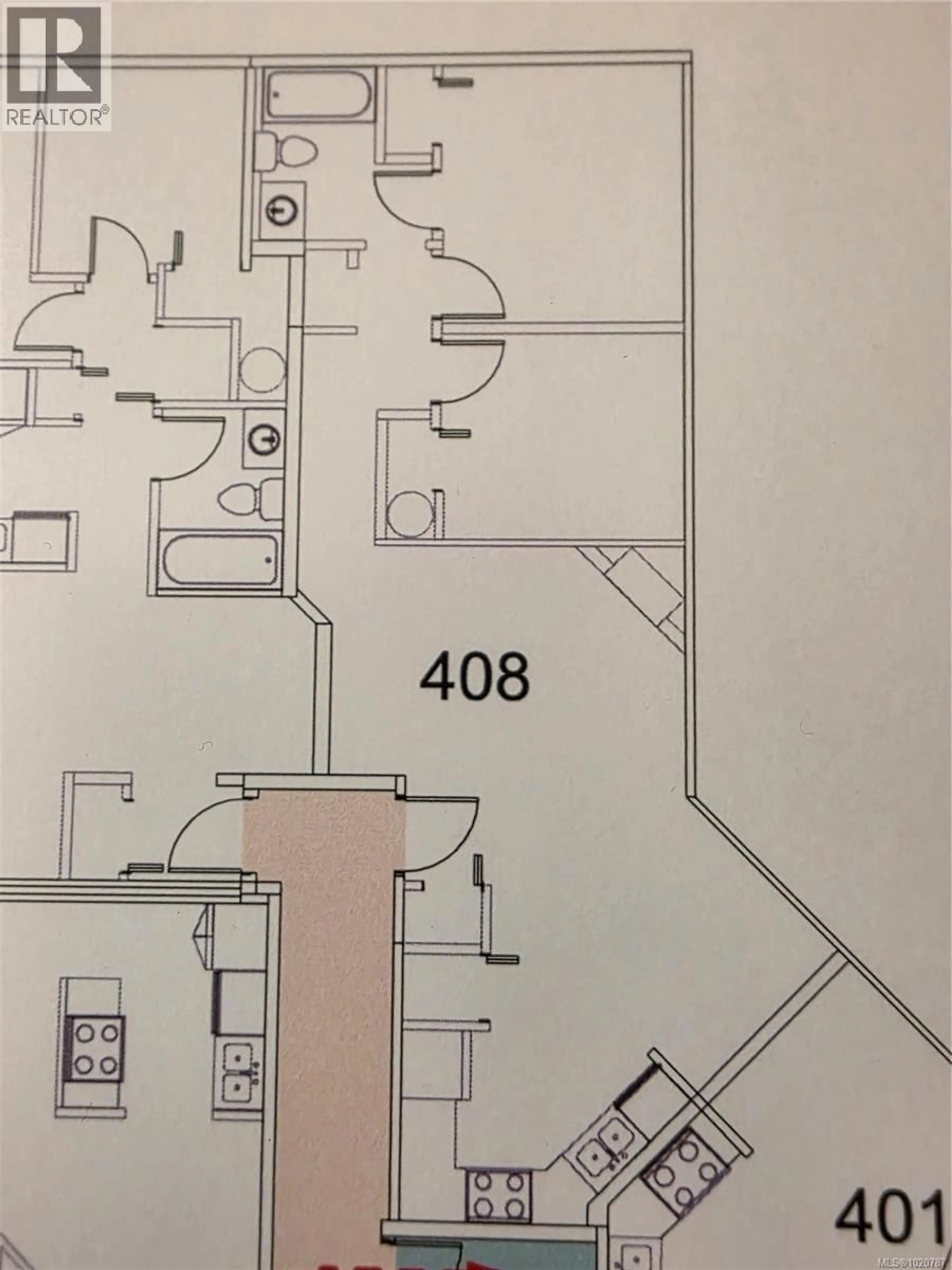 Floor plan for 408 - 1025 HILLSIDE AVENUE, Victoria British Columbia V8T2A2