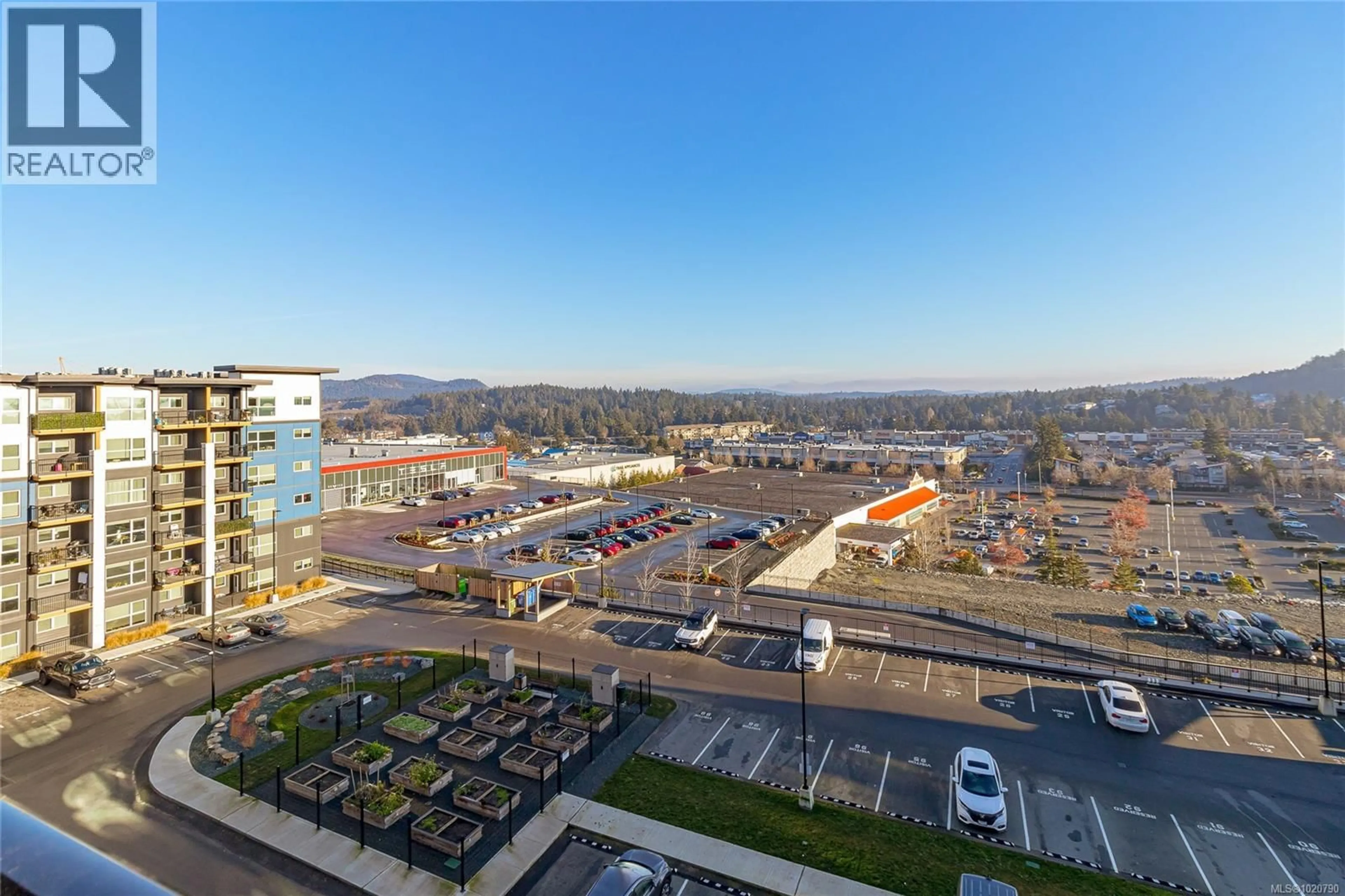 A pic from outside/outdoor area/front of a property/back of a property/a pic from drone, city buildings view from balcony for 606 - 2465 GATEWAY ROAD, Langford British Columbia V9B5X3